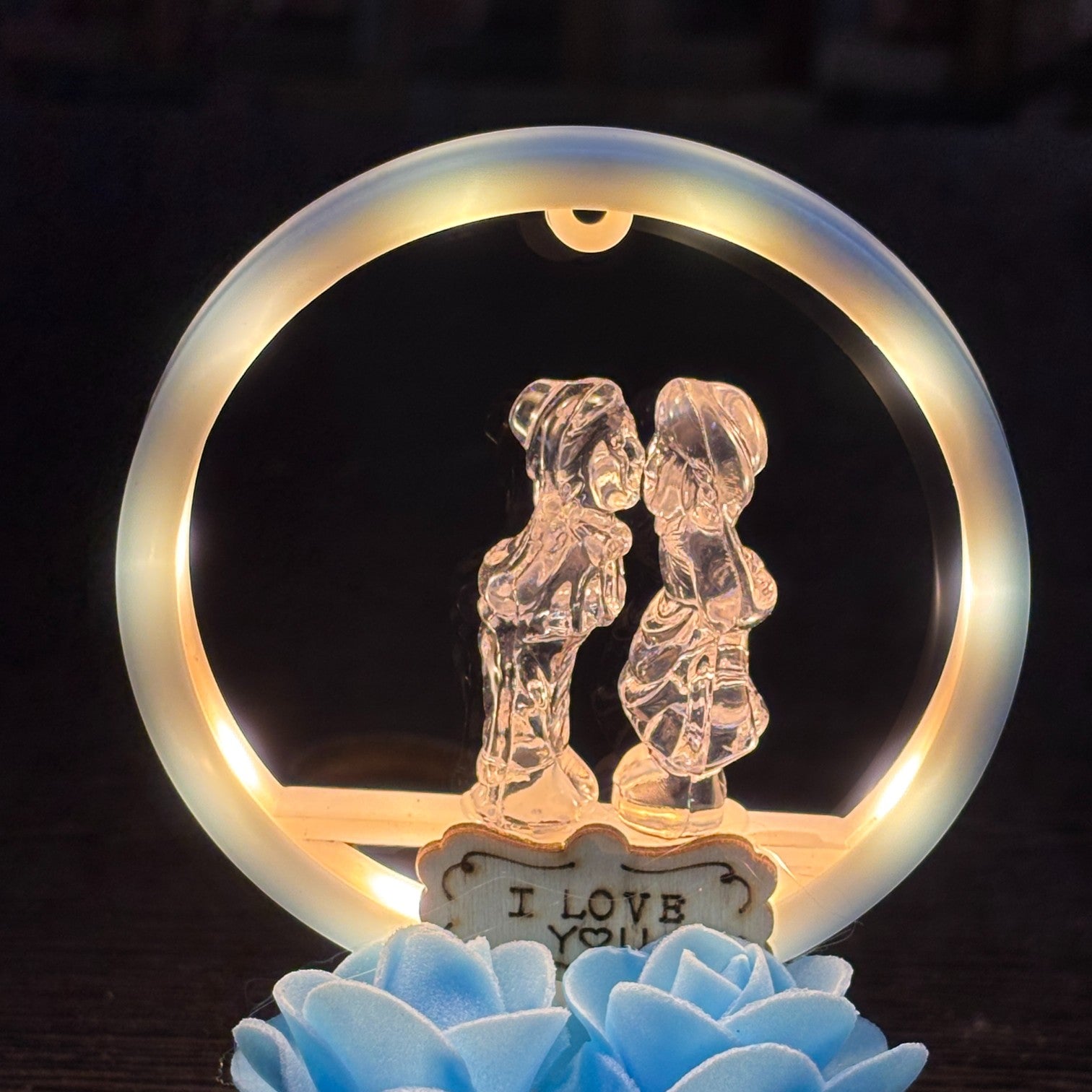Romantic Couple Showpiece with LED Light | Decorative Love Figurine for Bedroom & Living Room Décor | Valentine, Anniversary & Wedding Gift for Couples - 6 Inch - Apkamart #Style_Design 1