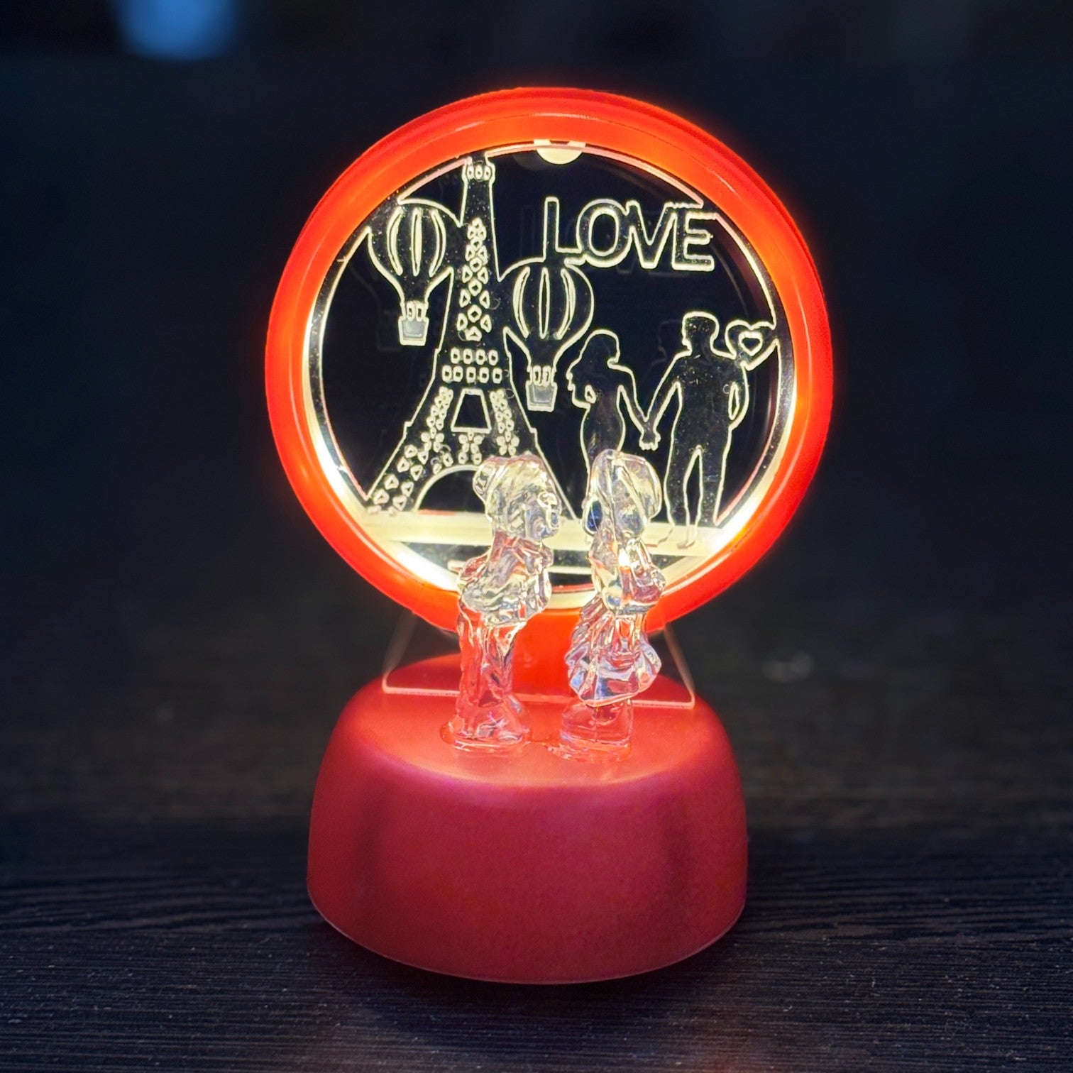 Romantic Couple Showpiece with LED Light | Decorative Love Figurine for Bedroom & Living Room Décor | Valentine, Anniversary & Wedding Gift for Couples - 6 Inch - Apkamart #Style_Design 2
