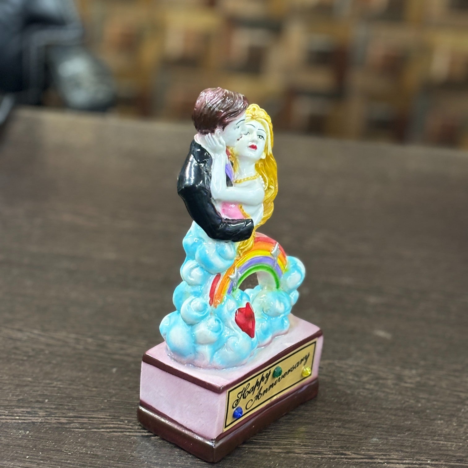 Couple Showpiece | Romantic Love Sculpture | Elegant Home Decor Gift for Living Room, Bedroom, Anniversary & Valentine’s Day - 9 Inch - Apkamart