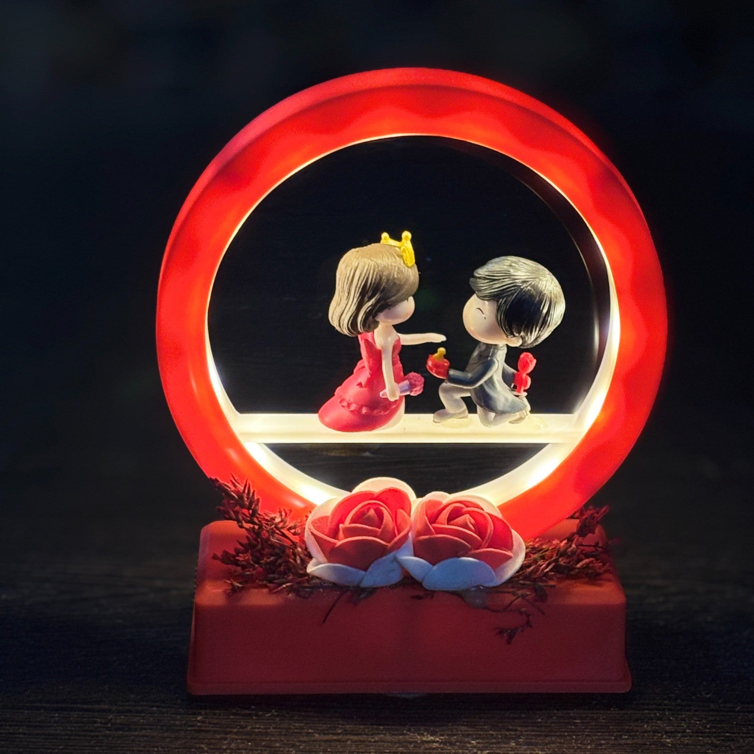 Couple Showpiece | Romantic Love Figurine | Decorative Plastic Sculpture for Home Decor, Bedroom & Living Room | Perfect Gift for Valentine, Anniversary & Wedding - 7 Inch - Apkamart