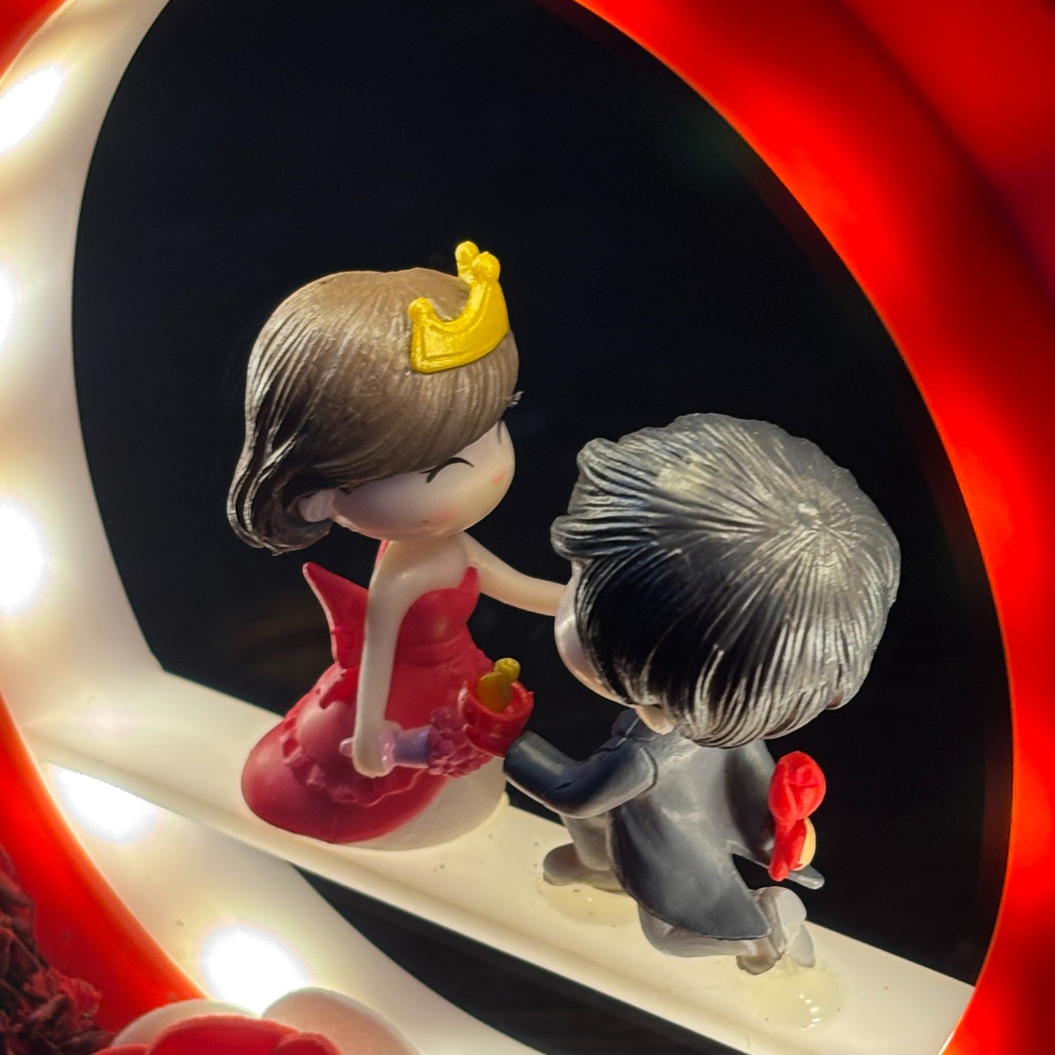 Couple Showpiece | Romantic Love Figurine | Decorative Plastic Sculpture for Home Decor, Bedroom & Living Room | Perfect Gift for Valentine, Anniversary & Wedding - 7 Inch - Apkamart