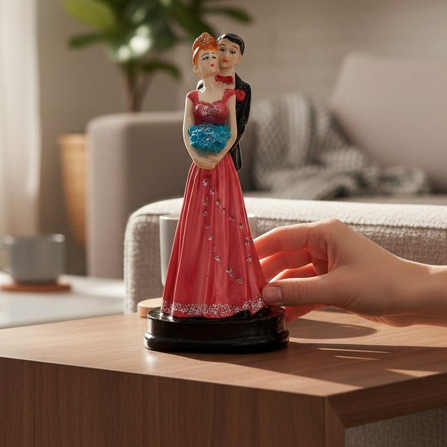 Romantic Couple Showpiece | Love Figurine Decorative Sculpture for Home Décor & Living Room | Valentine, Anniversary & Wedding Gift for Her & Him - 9 Inch - Apkamart