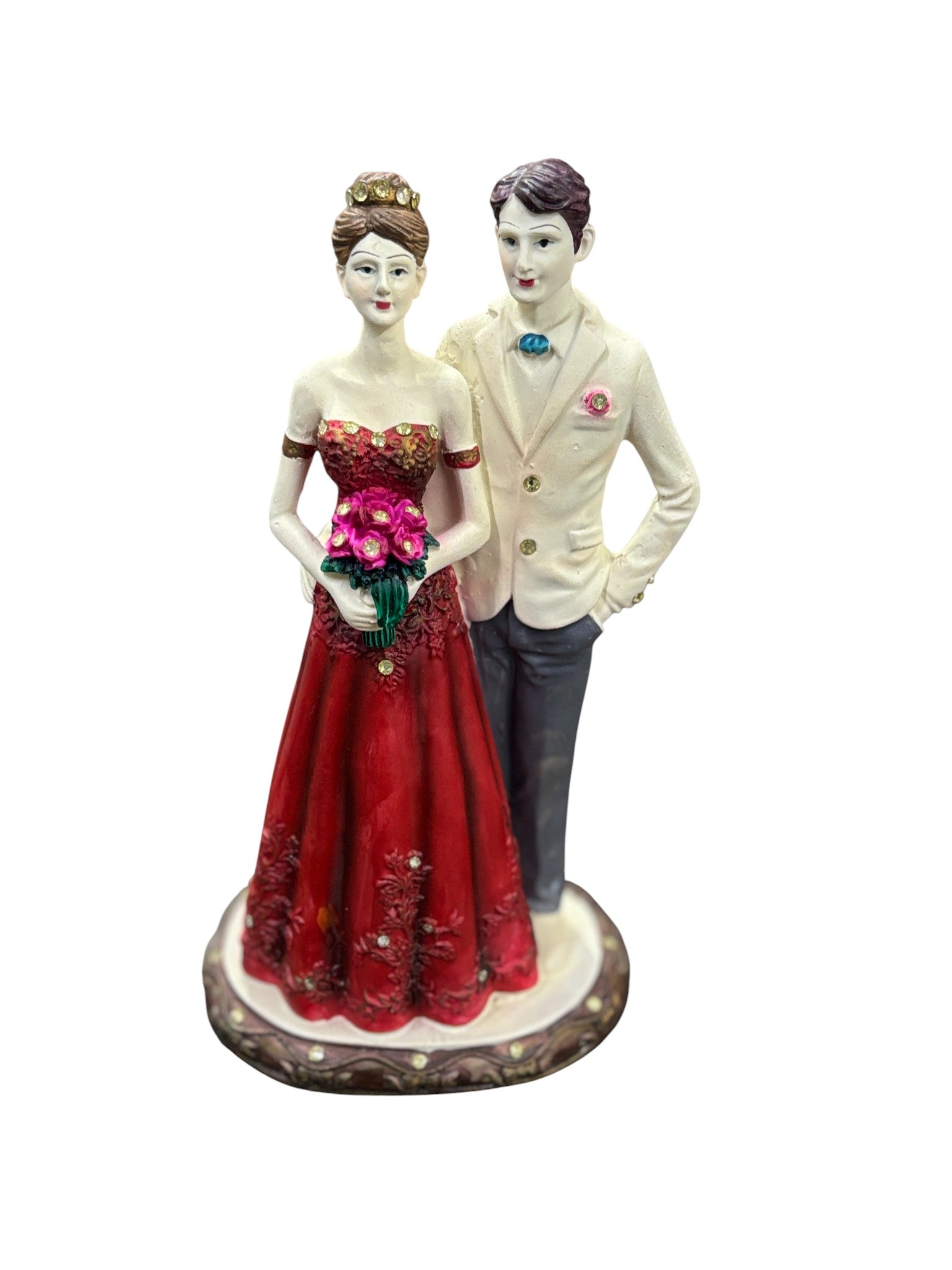 Love Couple Figurine | Romantic Resin Showpiece for Home Decoration | Perfect Gift for Anniversary, Valentine’s Day & Wedding - 10 Inch - Apkamart