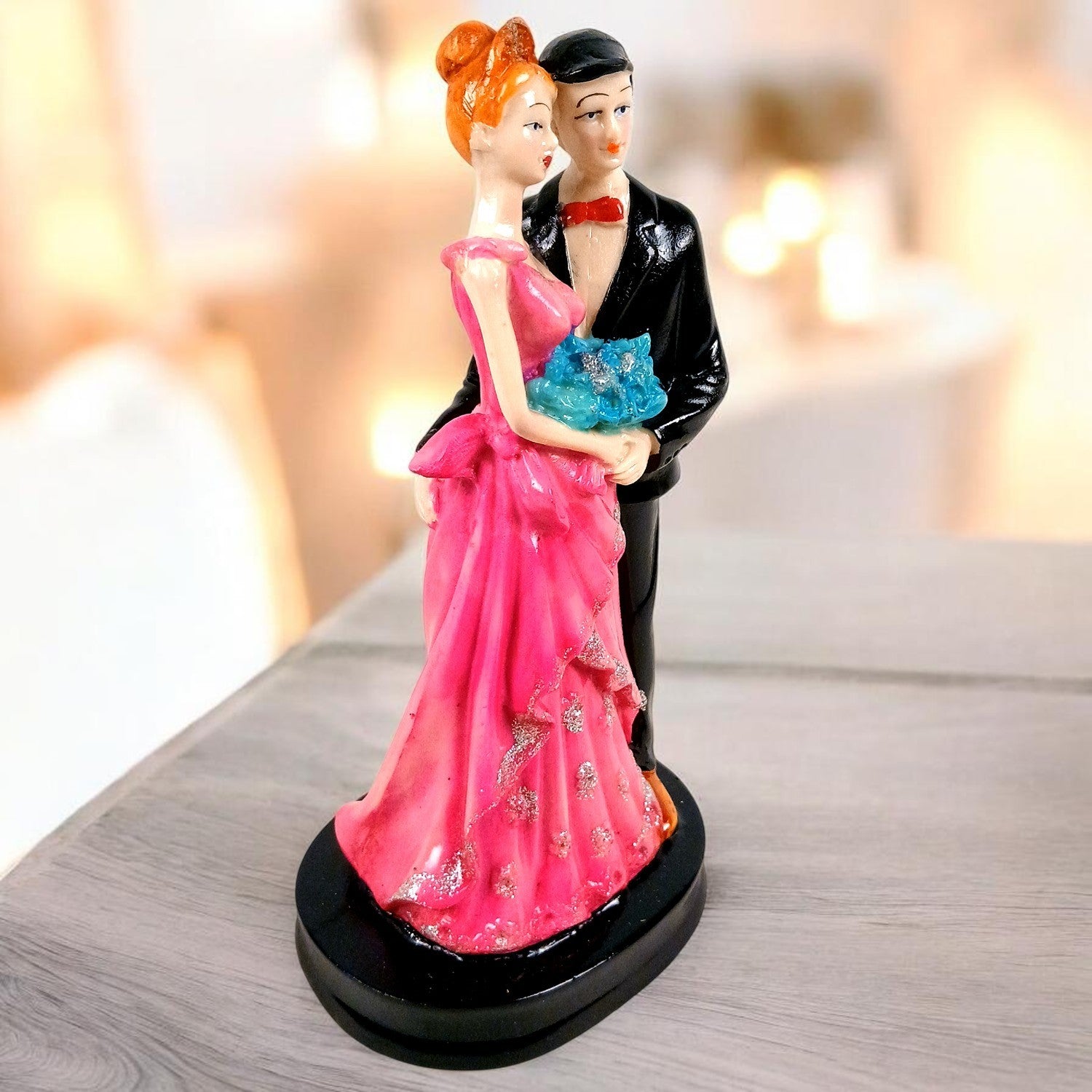 Romantic Couple Showpiece | Love Figurine Decorative Sculpture for Home Décor & Living Room | Valentine, Anniversary & Wedding Gift for Her & Him - 9 Inch - Apkamart