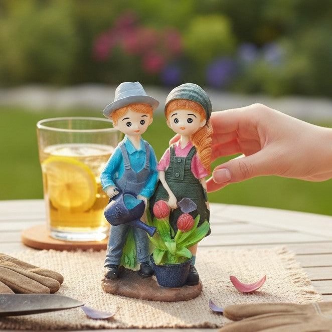 Romantic Couple Showpiece | Love Figurine Decorative Sculpture for Home Décor & Living Room | Valentine, Anniversary & Wedding Gift for Her & Him - 7 Inch - Apkamart