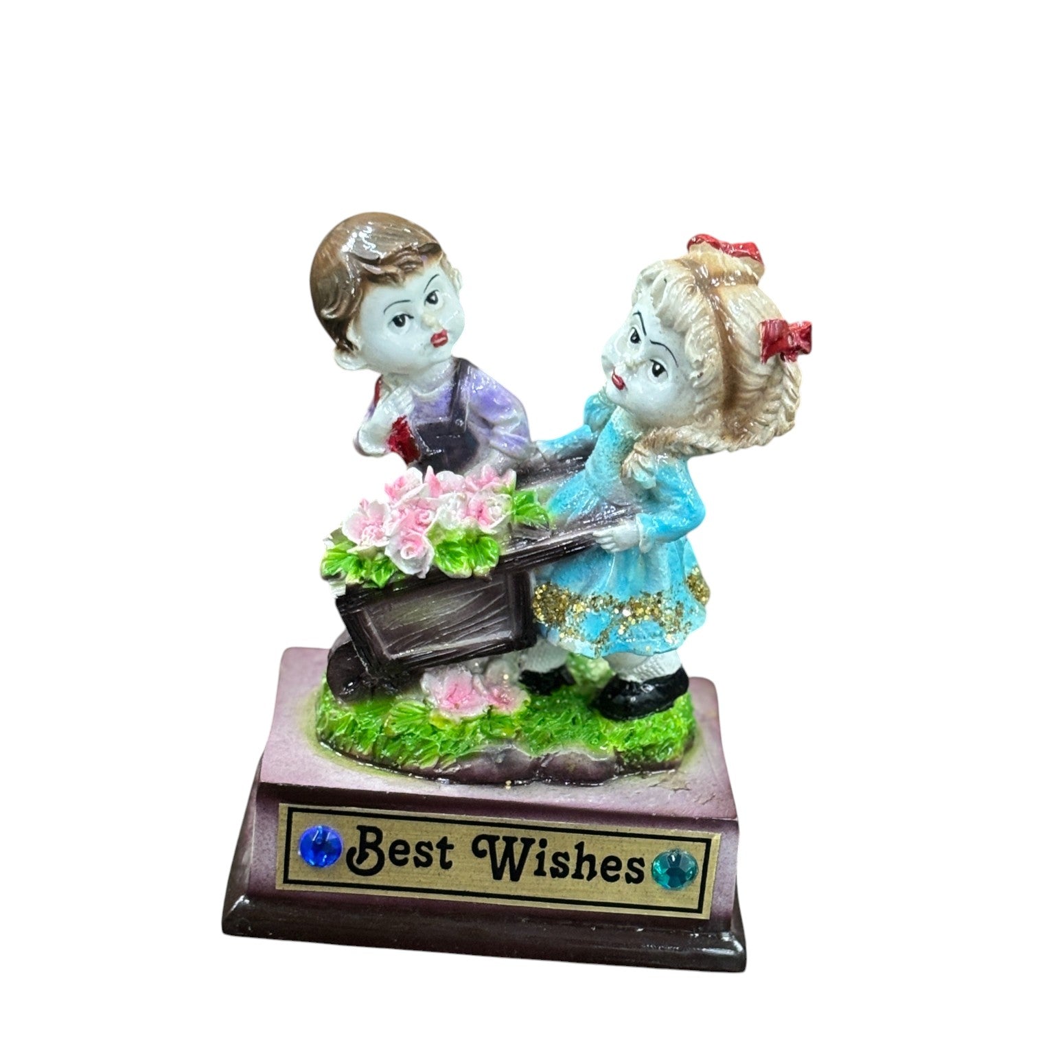 Romantic Couple Figurine | Decorative Resin Statue for Home Decor | Unique Gift Idea for Wedding, Anniversary & Valentine’s Day - 5 Inch - Apkamart