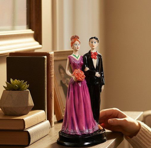 Romantic Couple Showpiece | Love Figurine Decorative Sculpture for Home Décor & Living Room | Romantic Figurine for Living Room, Bedroom & Gifting - 9 Inch - Apkamart