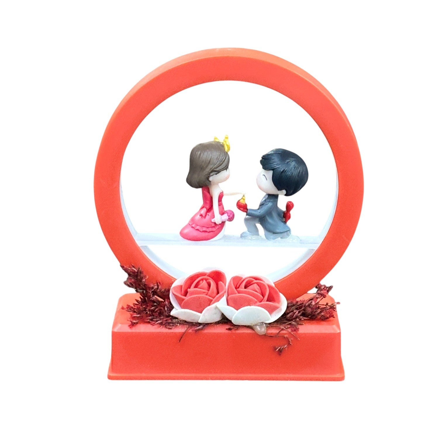 Couple Showpiece | Romantic Love Figurine | Decorative Plastic Sculpture for Home Decor, Bedroom & Living Room | Perfect Gift for Valentine, Anniversary & Wedding - 7 Inch - Apkamart