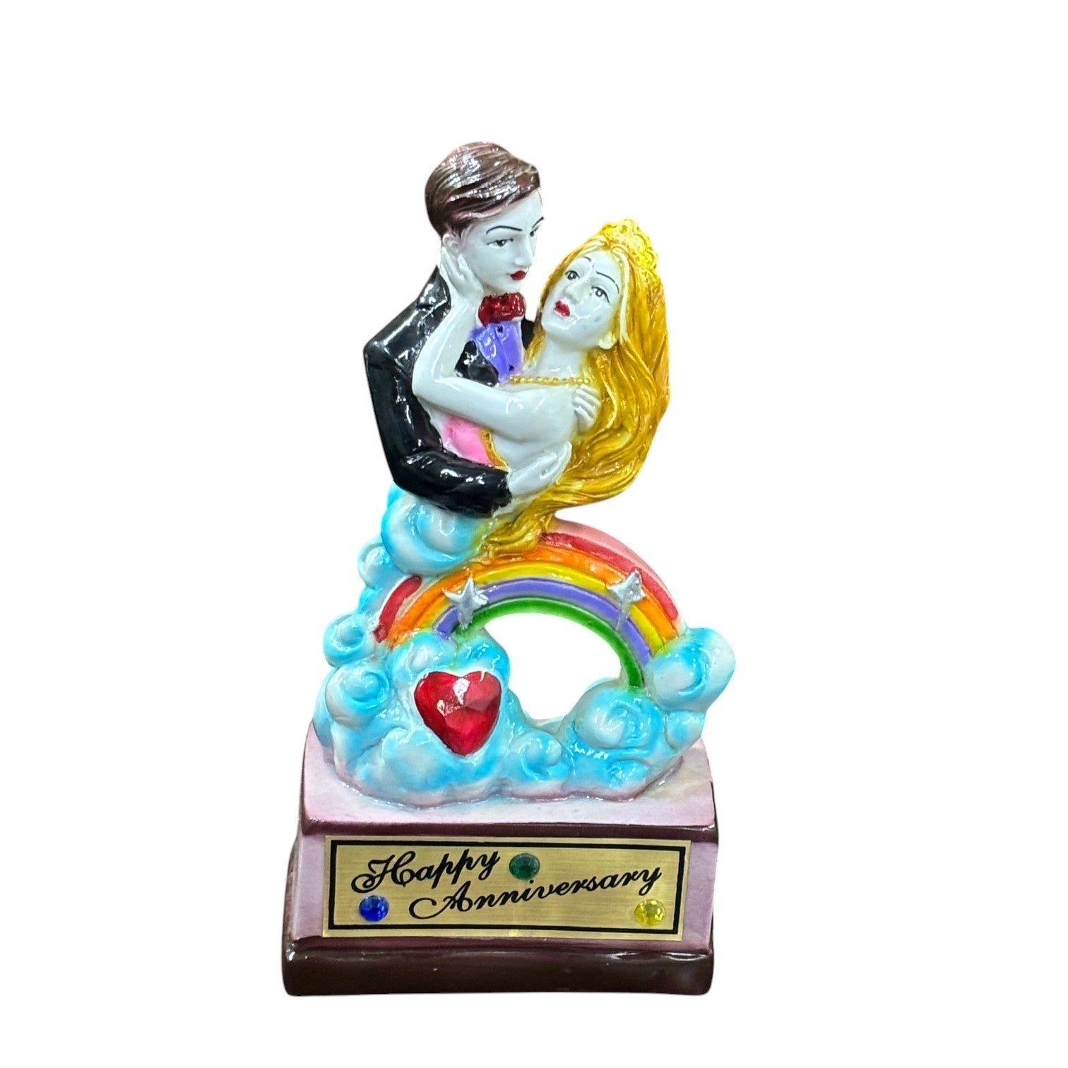 Couple Showpiece | Romantic Love Sculpture | Elegant Home Decor Gift for Living Room, Bedroom, Anniversary & Valentine’s Day - 9 Inch - Apkamart