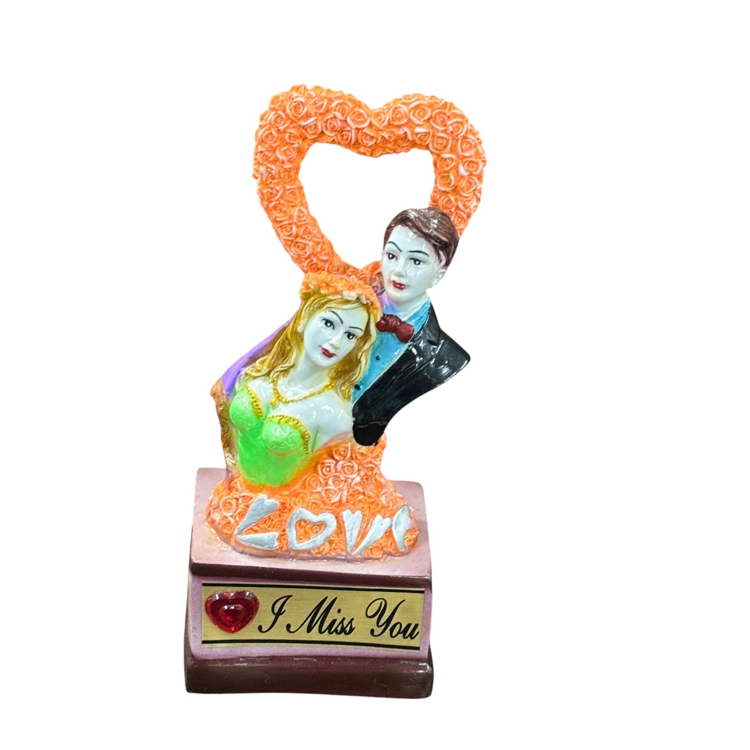 Beautiful Couple Showpiece | Romantic Love Resin Statue for Bedroom & Living Room Décor | Ideal Gift for Valentine, Wedding & Anniversary - 9 Inch - Apkamart