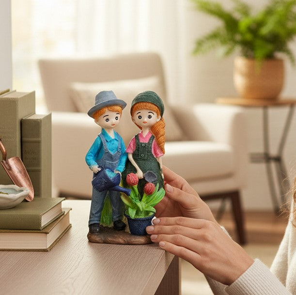 Romantic Couple Showpiece | Love Figurine Decorative Sculpture for Home Décor & Living Room | Valentine, Anniversary & Wedding Gift for Her & Him - 7 Inch - Apkamart