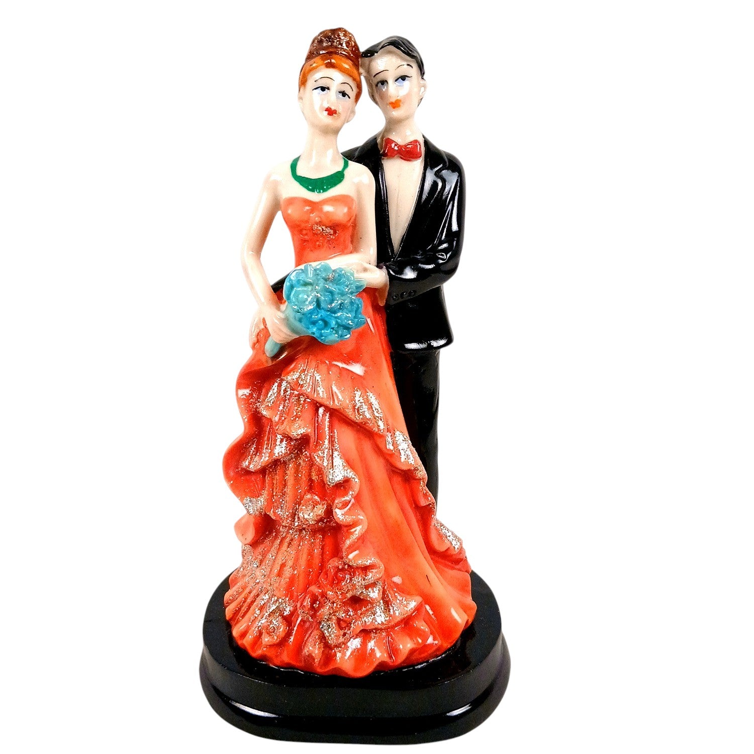 Romantic Couple Showpiece | Love Figurine Decorative Sculpture for Home Décor | Romantic Figurine for Living Room, Bedroom & Gifting - 9 Inch - Apkamart