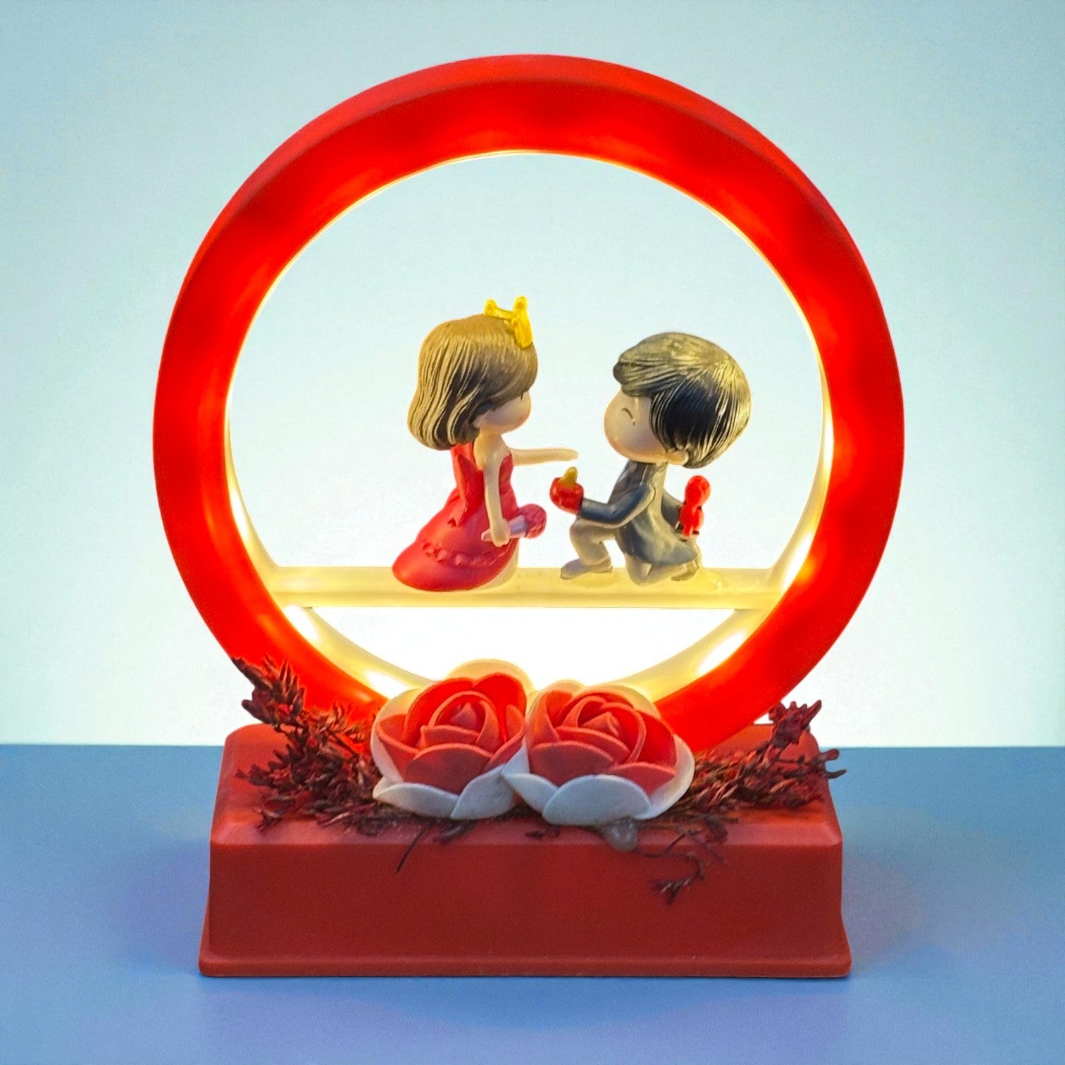 Couple Showpiece | Romantic Love Figurine | Decorative Plastic Sculpture for Home Decor, Bedroom & Living Room | Perfect Gift for Valentine, Anniversary & Wedding - 7 Inch - Apkamart