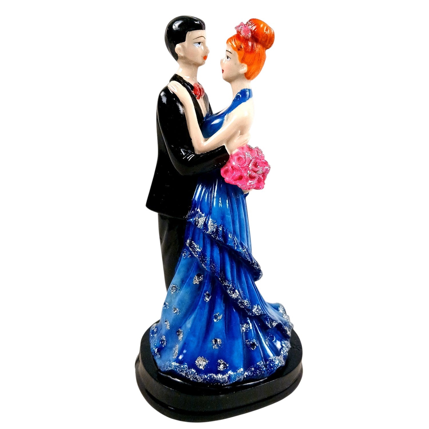 Romantic Couple Showpiece | Decorative Sculpture for Home Décor & Living Room For Love | Valentine, Anniversary & Wedding Gift for Her & Him - 9 Inch - Apkamart
