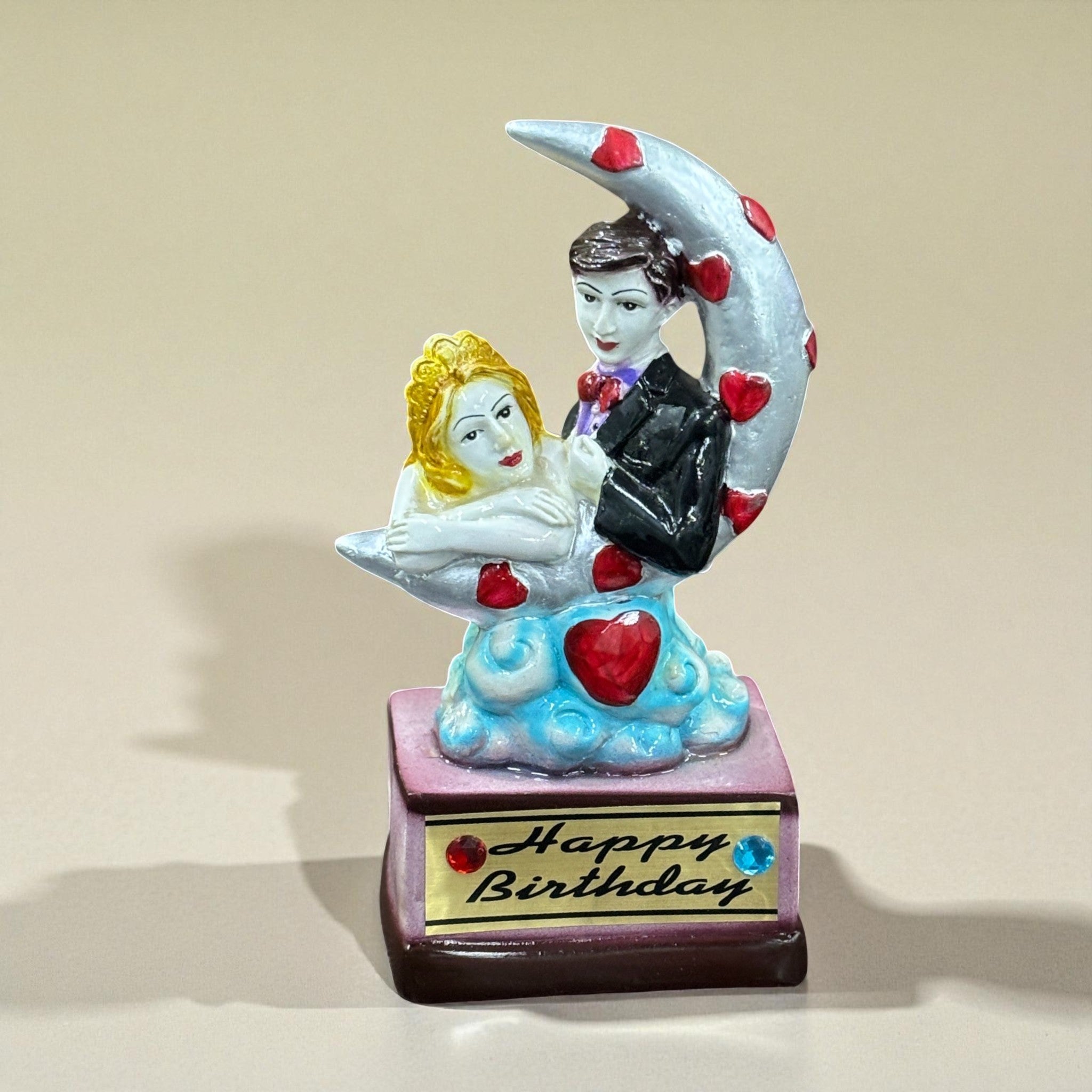 Couple Showpiece | Romantic Love Figurine | Decorative Resin Sculpture for Home Decor, Bedroom & Living Room | Perfect Gift for Anniversary & Valentine’s Day - 9 Inch - Apkamart