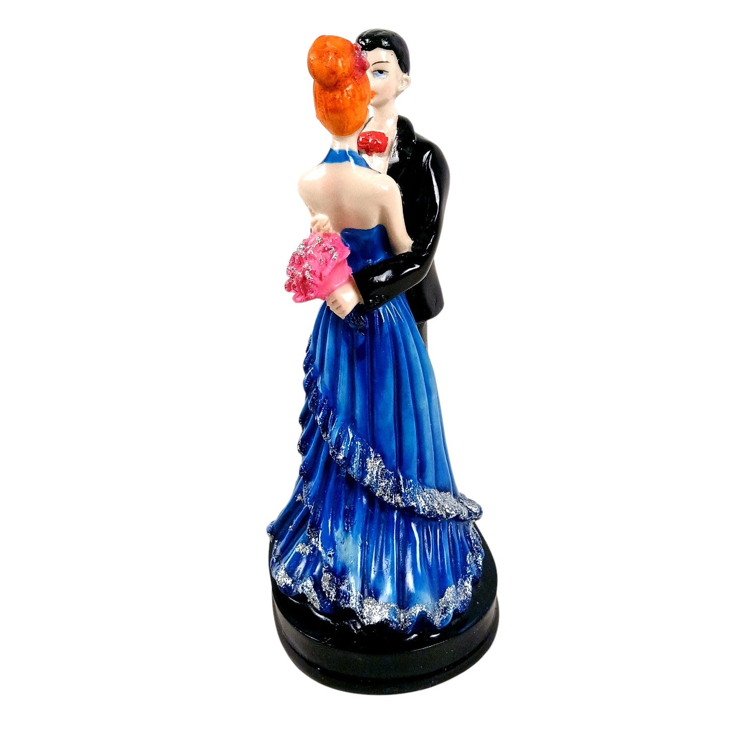 Romantic Couple Showpiece | Decorative Sculpture for Home Décor & Living Room For Love | Valentine, Anniversary & Wedding Gift for Her & Him - 9 Inch - Apkamart