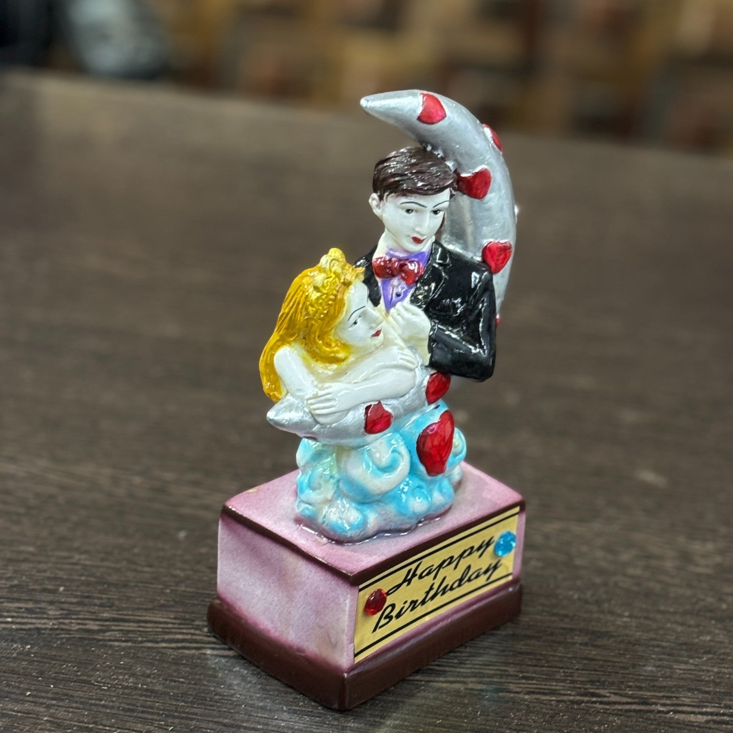 Couple Showpiece | Romantic Love Figurine | Decorative Resin Sculpture for Home Decor, Bedroom & Living Room | Perfect Gift for Anniversary & Valentine’s Day - 9 Inch - Apkamart