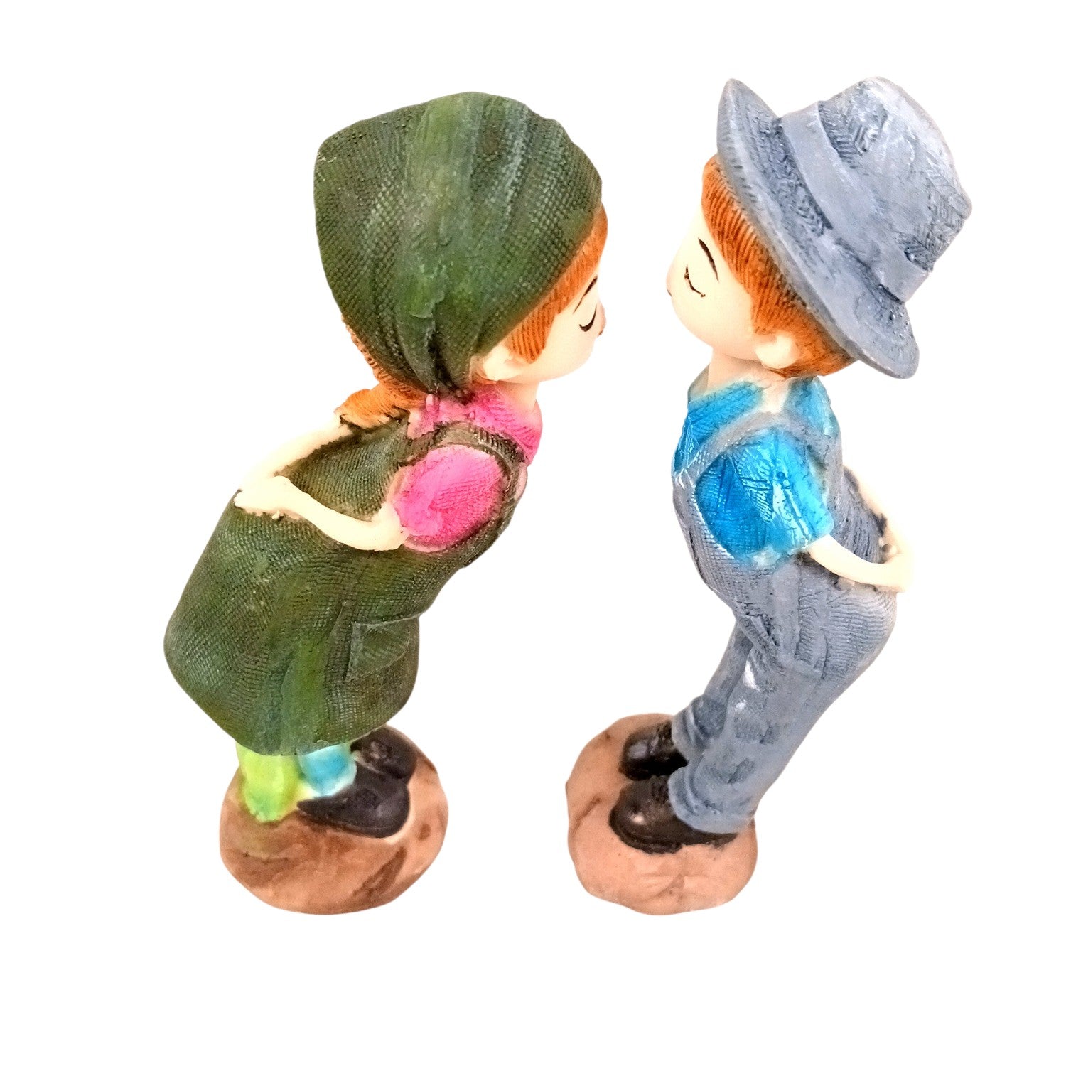 Romantic Couple Showpiece Set | Love Figurine Decorative Sculpture for Home Decor & Living Room | Valentine, Anniversary & Wedding Gift for Her & Him - 7 Inch (Set Of 2) - Apkamart