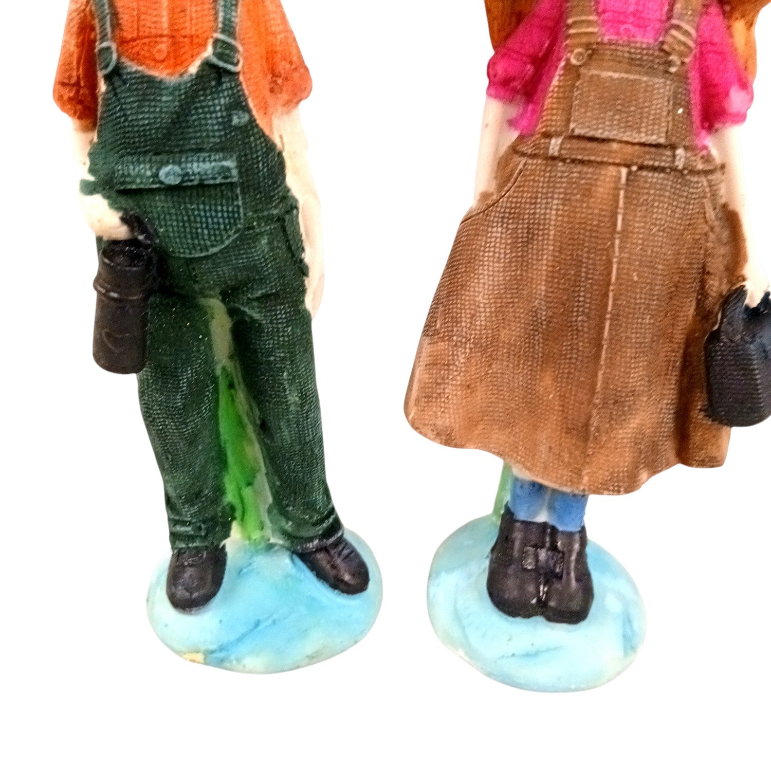 Romantic Couple Showpiece Set | Love Figurine Decorative Sculpture for Home Decor & Living Room | Romantic Figurine for Living Room, Bedroom & Gifting - 7 Inch (Set of 2) - Apkamart