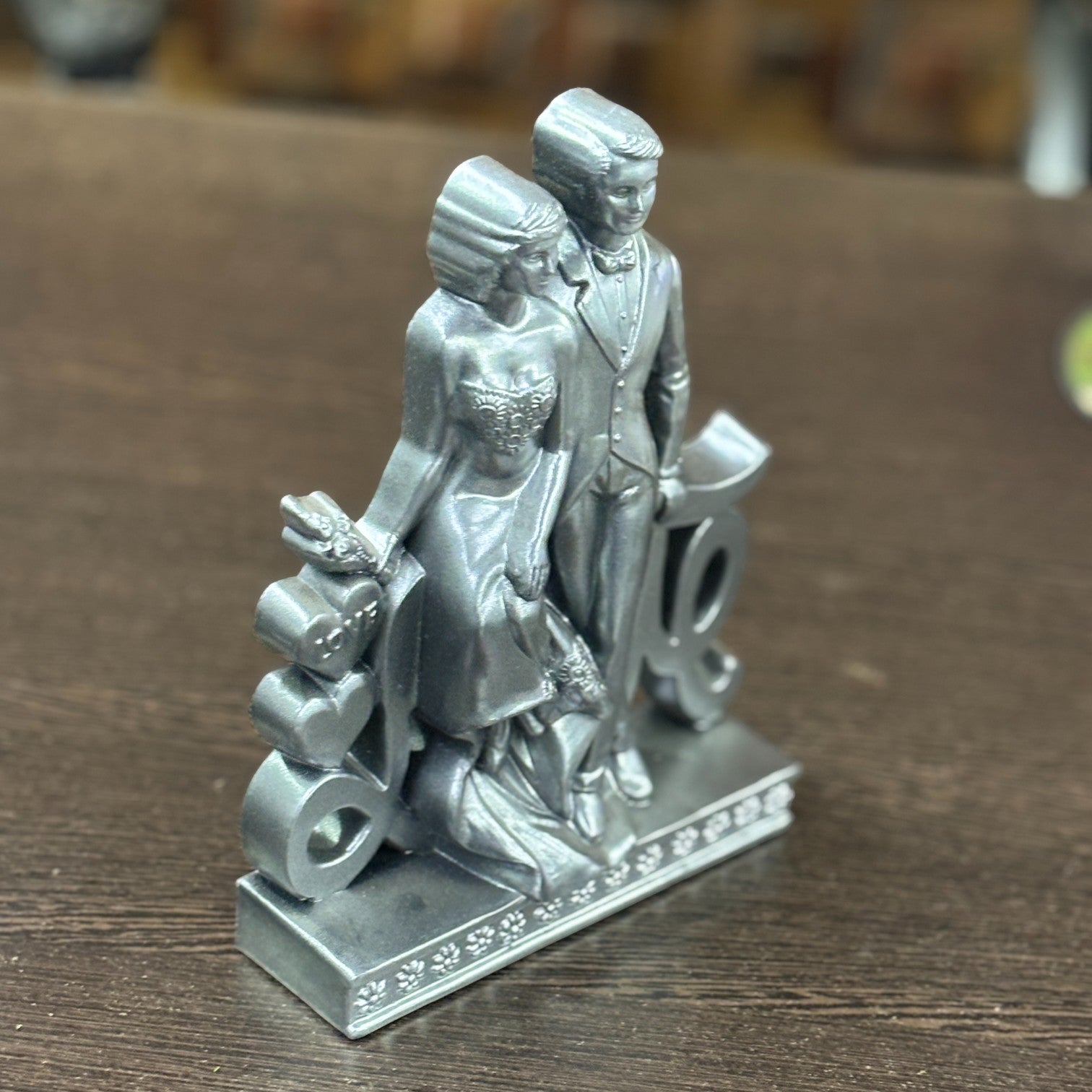 Romantic Couple Showpiece | Romantic Love Figurine | Decorative Plastic Sculpture for Home Decor & Living Room | Perfect Gift for Valentine, Anniversary & Wedding - 9 Inch - Apkamart