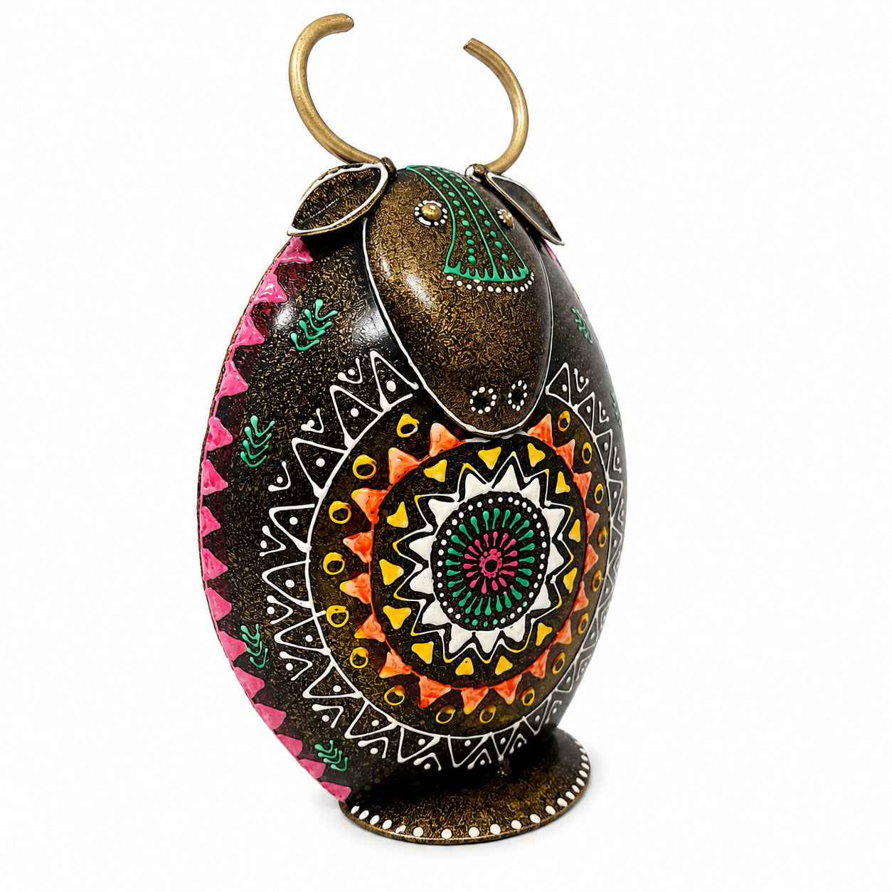 Cow Design Gullak Money Bank | Handcrafted Metal Piggy Bank - 9 Inch-Apkamart