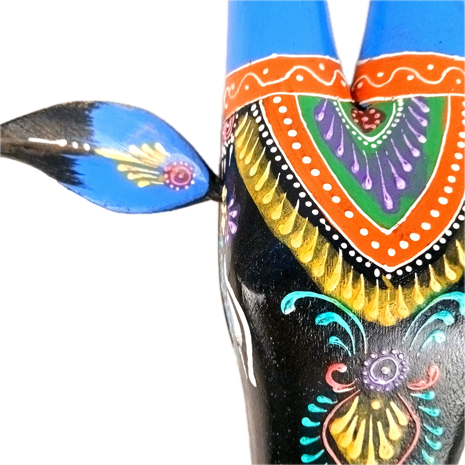 Wooden Cow Head Wall Hanging | Nandi Bull face Wall Decor - For Home, Living Room, Entrance, Puja Room & Gifts - 16 Inch - Apkamart