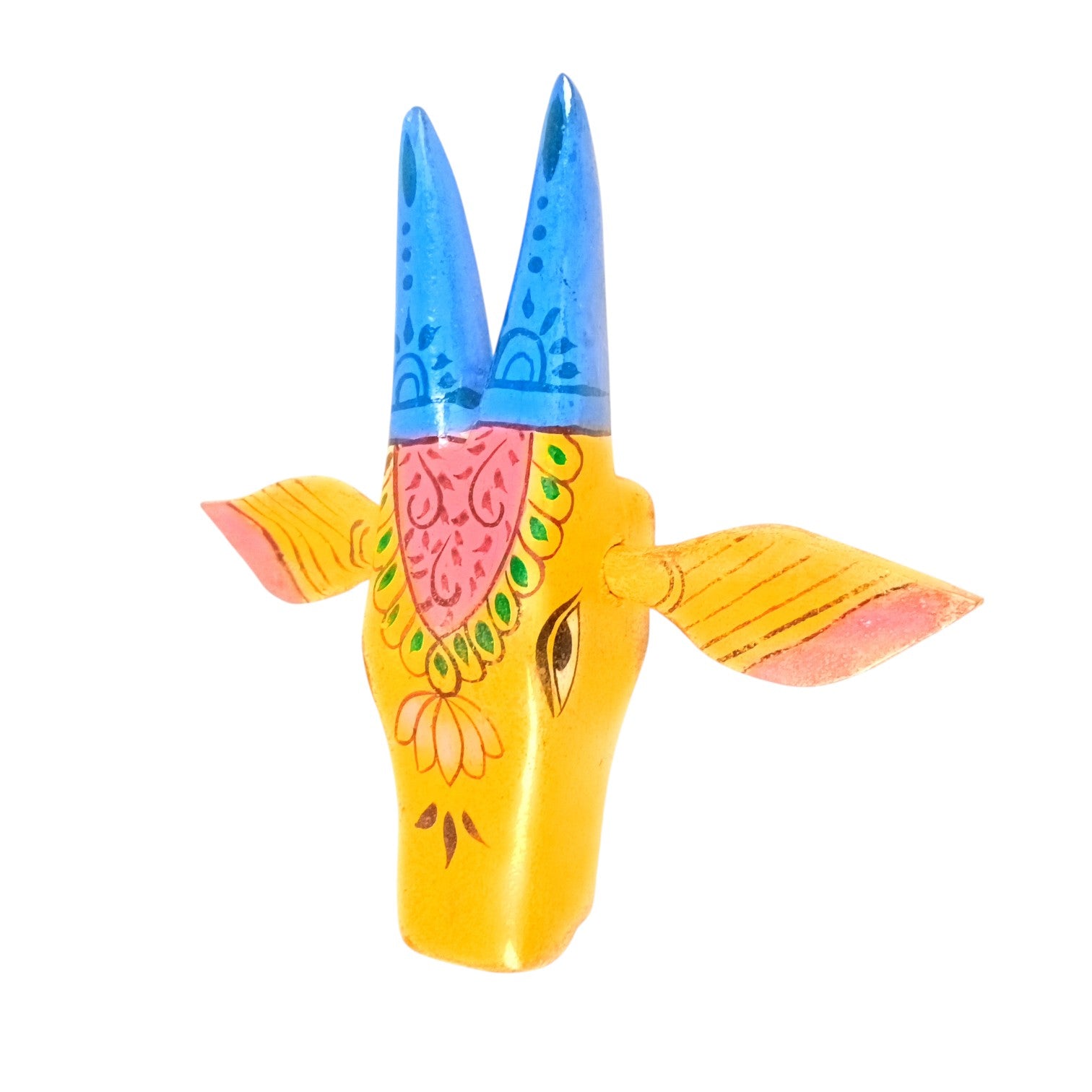 Cow Head Wall Hanging | Decorative Home Decor Showpiece for Living Room, Bedroom & Entrance | Traditional Shubh Wall Art for Positive Vibes - 6 Inch - Apkamart