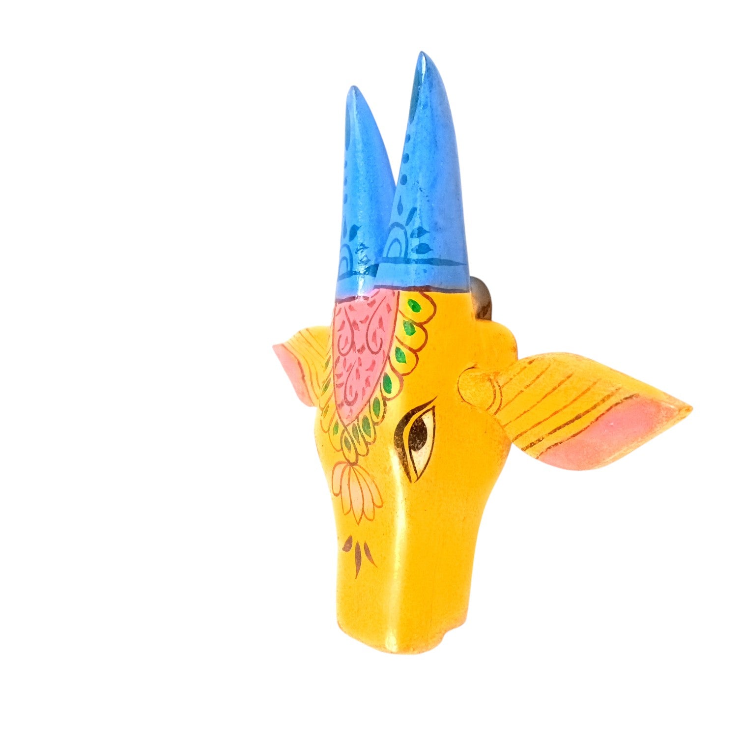 Cow Head Wall Hanging | Decorative Home Decor Showpiece for Living Room, Bedroom & Entrance | Traditional Shubh Wall Art for Positive Vibes - 6 Inch - Apkamart