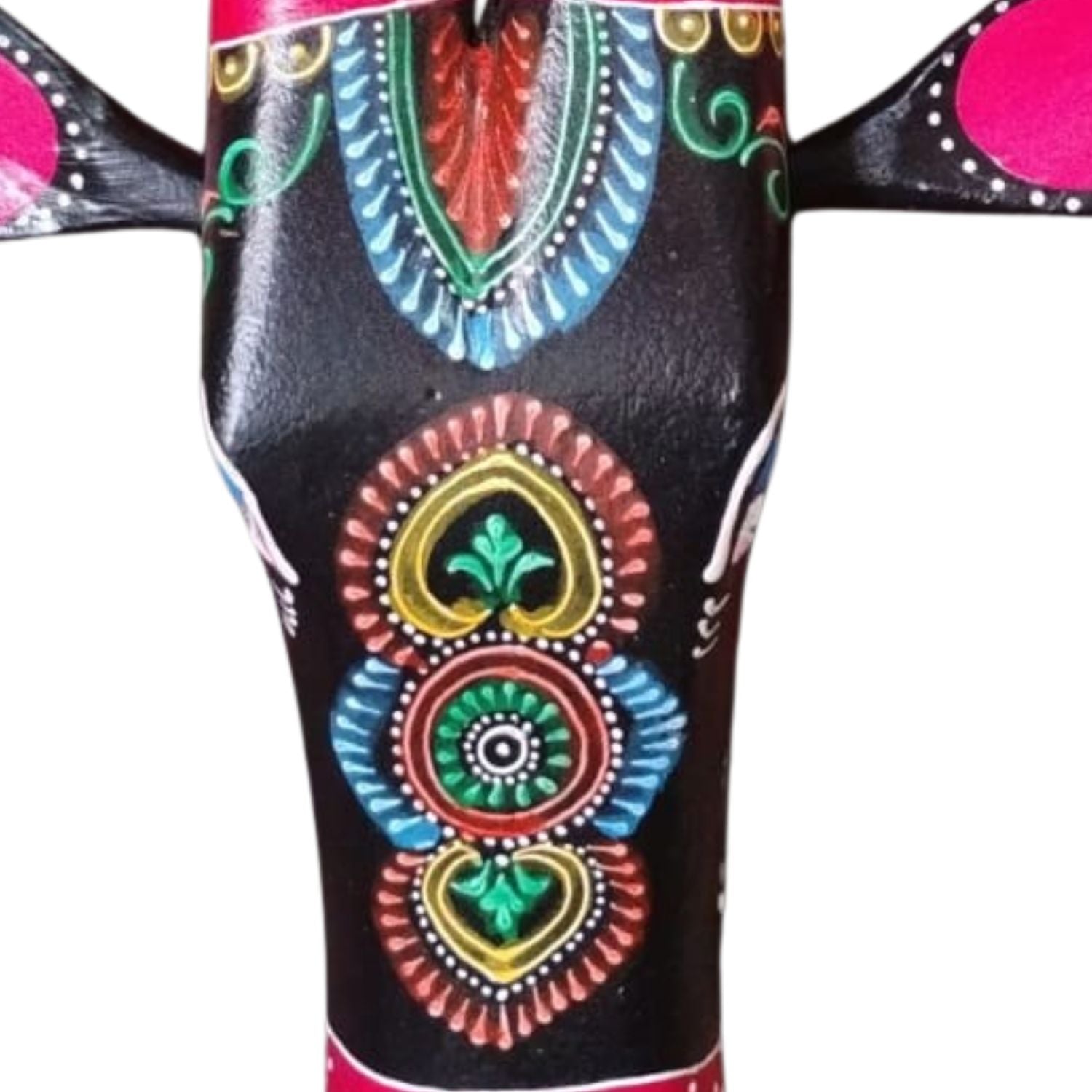 Wooden Cow Head Wall Hanging | Nandi Bull face Wall Decor - For Home, Entrance, Puja Room & Gifts - 16 Inch - Apkamart