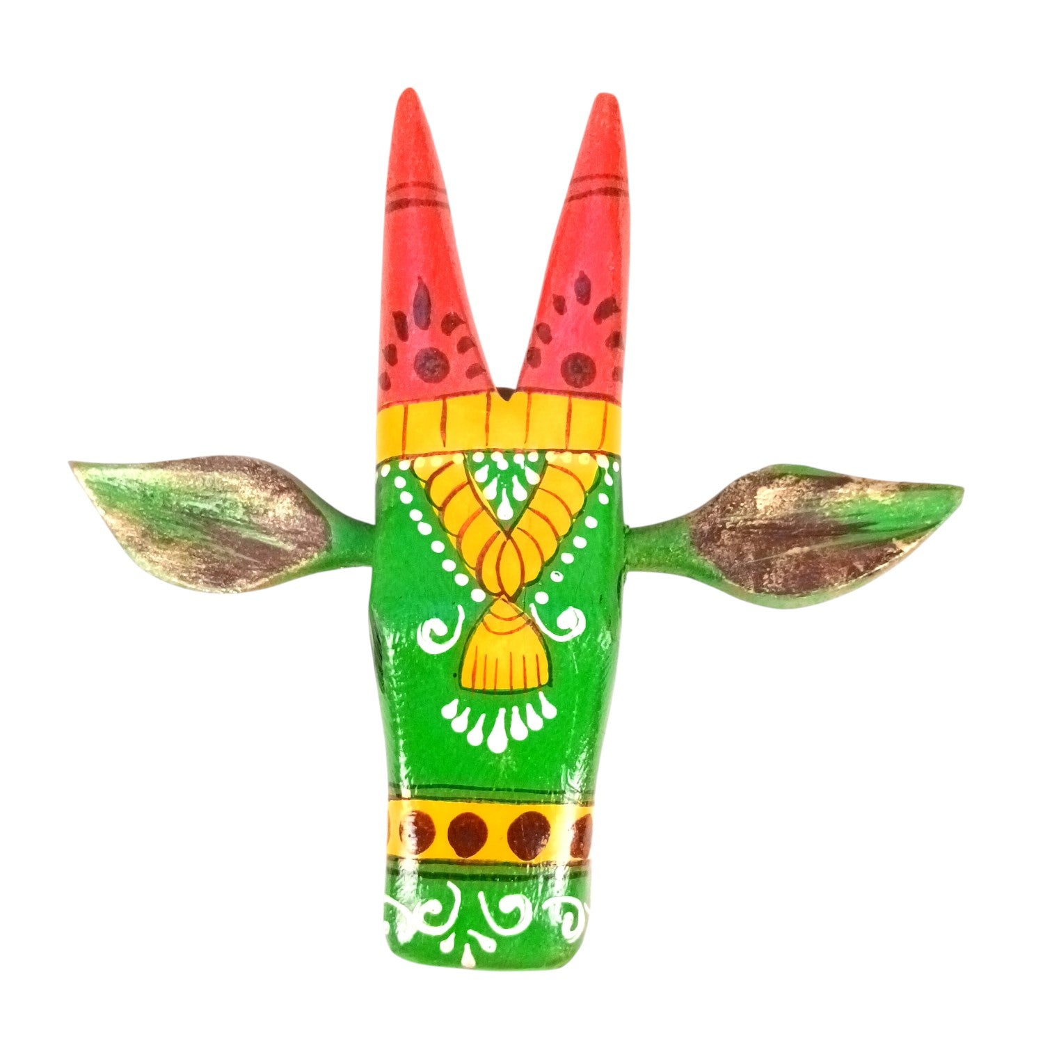 Cow Head Wall Hanging | Decorative Home Decor Showpiece for Living Room, Bedroom & Entrance | Traditional Shubh Wall Art for Positive Vibes - 6 Inch - Apkamart