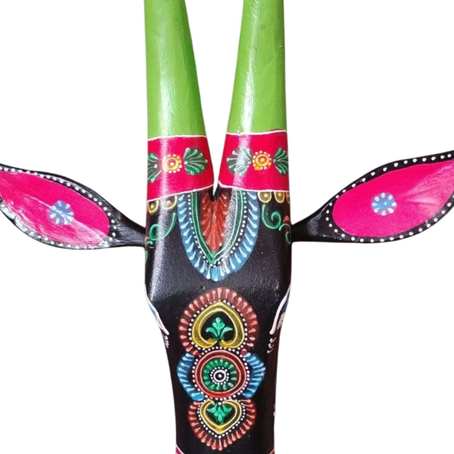 Wooden Cow Head Wall Hanging | Nandi Bull face Wall Decor - For Home, Entrance, Puja Room & Gifts - 16 Inch - Apkamart