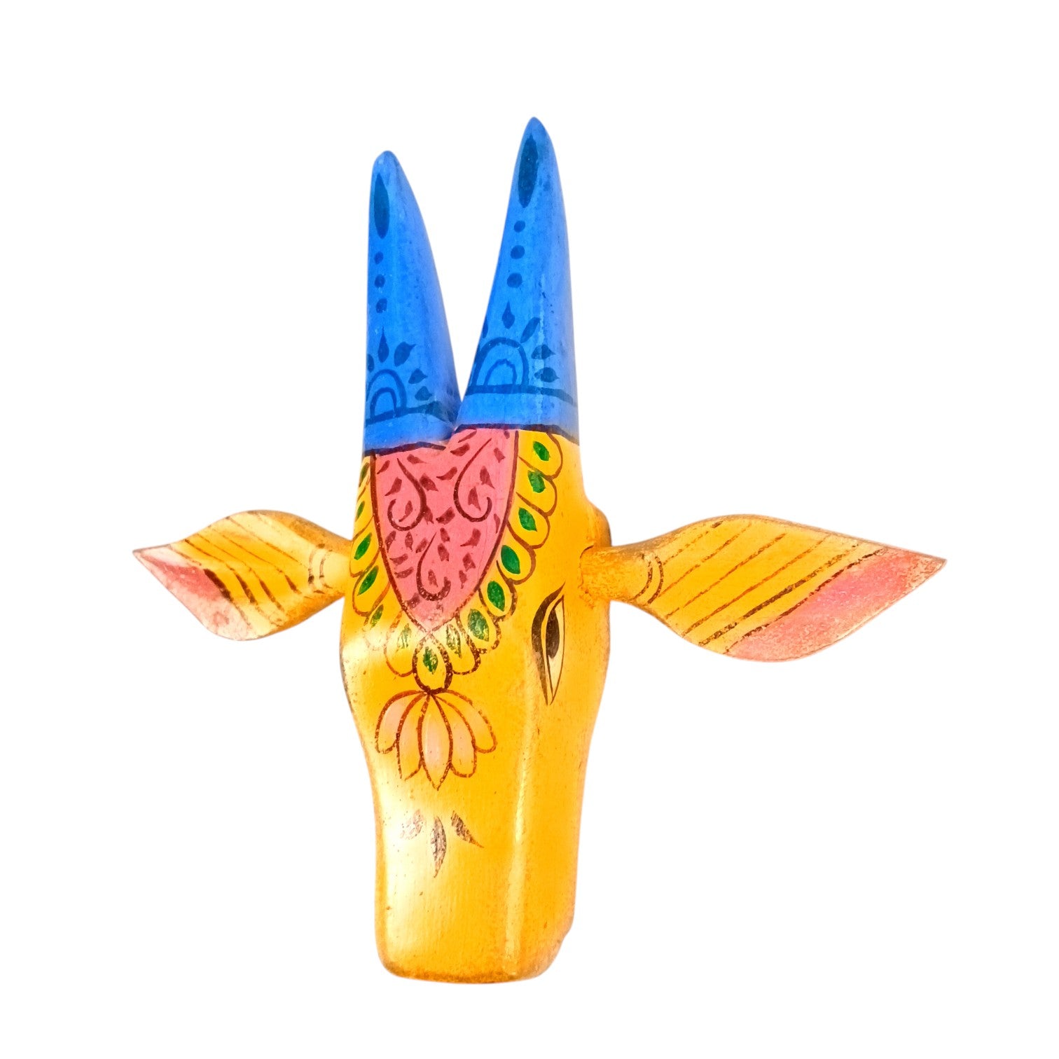 Cow Head Wall Hanging | Decorative Home Decor Showpiece for Living Room, Bedroom & Entrance | Traditional Shubh Wall Art for Positive Vibes - 6 Inch - Apkamart