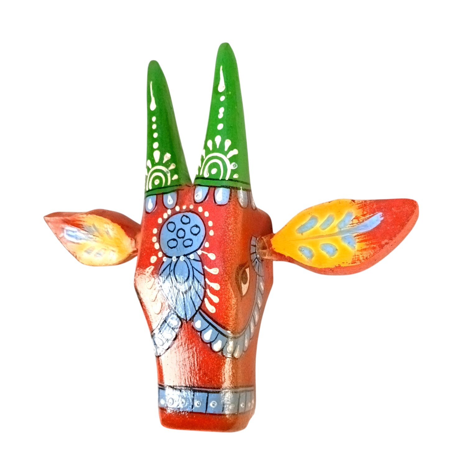 Cow Head Wall Hanging | Decorative Home Decor Showpiece for Living Room, Bedroom & Entrance | Traditional Shubh Wall Art for Positive Vibes - 6 Inch - Apkamart