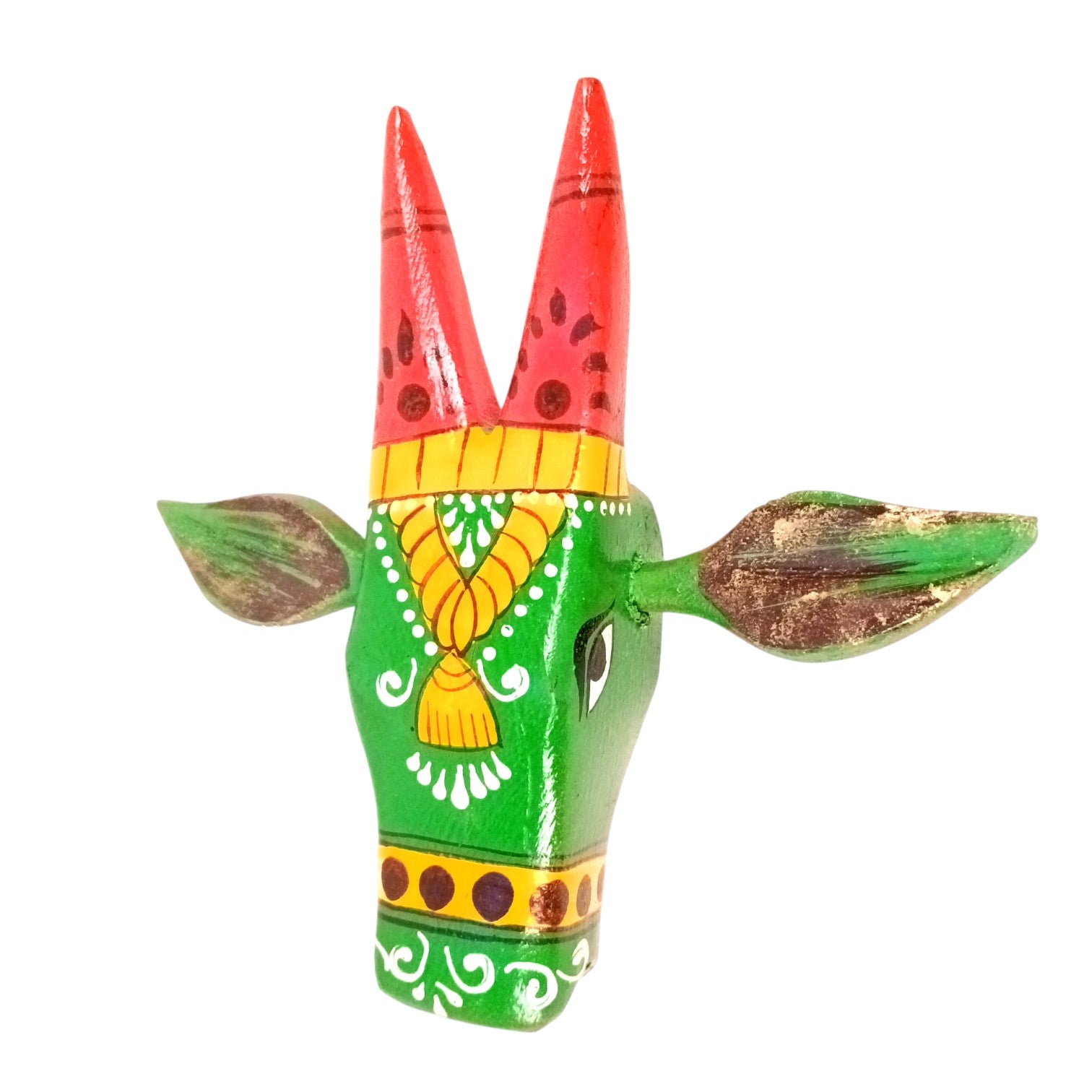 Cow Head Wall Hanging | Decorative Home Decor Showpiece for Living Room, Bedroom & Entrance | Traditional Shubh Wall Art for Positive Vibes - 6 Inch - Apkamart