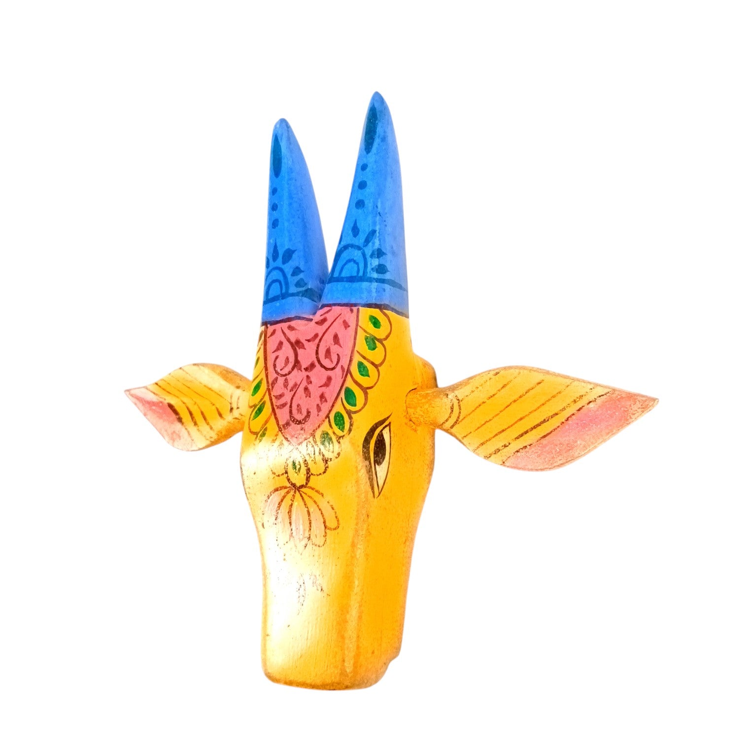 Cow Head Wall Hanging | Decorative Home Decor Showpiece for Living Room, Bedroom & Entrance | Traditional Shubh Wall Art for Positive Vibes - 6 Inch - Apkamart