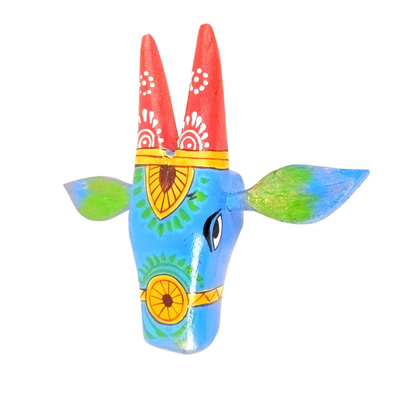 Cow Head Wall Hanging | Decorative Home Decor Showpiece for Living Room, Bedroom & Entrance | Traditional Shubh Wall Art for Positive Vibes - 6 Inch - Apkamart