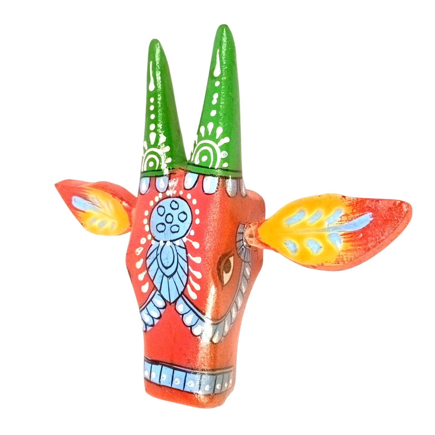 Cow Head Wall Hanging | Decorative Home Decor Showpiece for Living Room, Bedroom & Entrance | Traditional Shubh Wall Art for Positive Vibes - 6 Inch - Apkamart