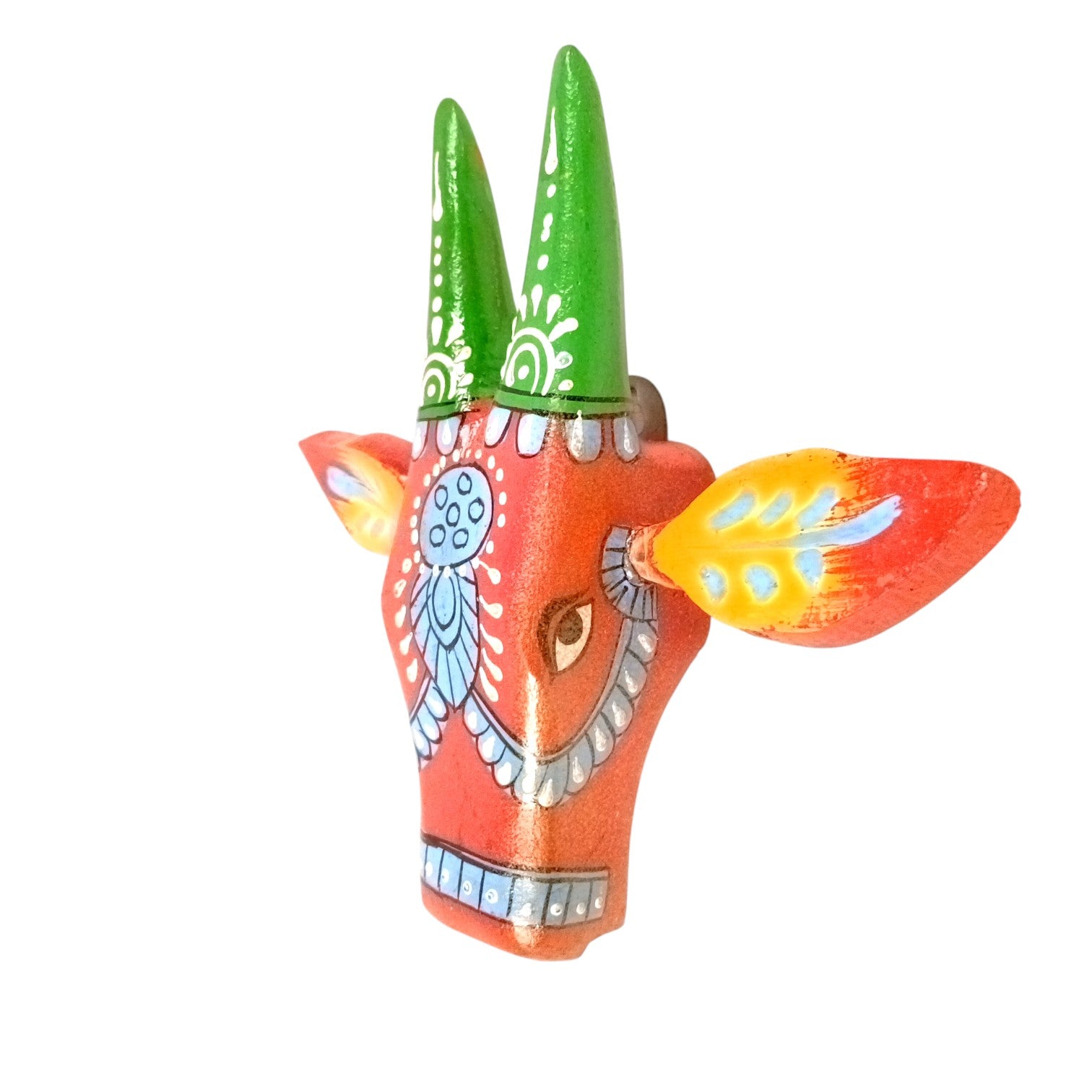 Cow Head Wall Hanging | Decorative Home Decor Showpiece for Living Room, Bedroom & Entrance | Traditional Shubh Wall Art for Positive Vibes - 6 Inch - Apkamart