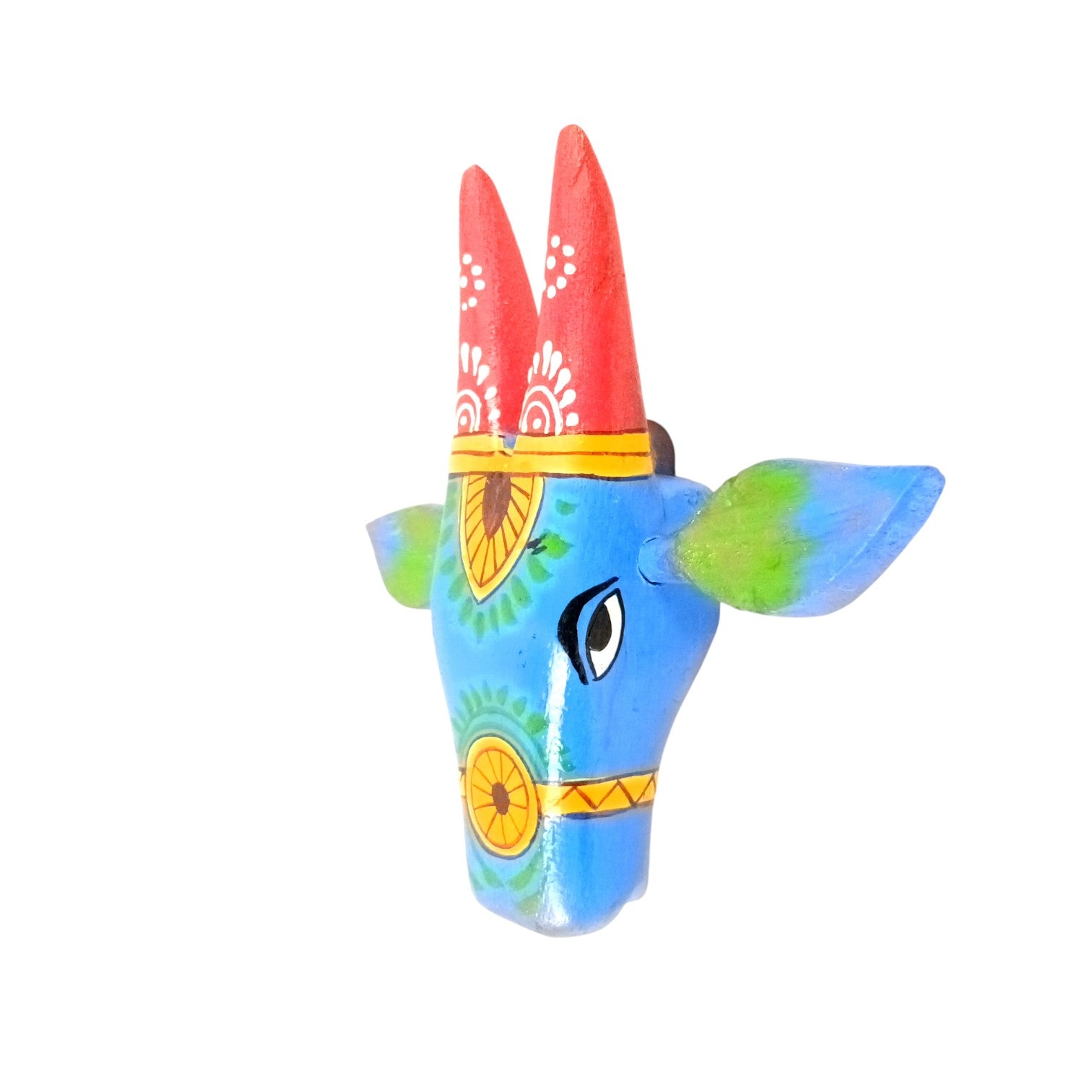 Cow Head Wall Hanging | Decorative Home Decor Showpiece for Living Room, Bedroom & Entrance | Traditional Shubh Wall Art for Positive Vibes - 6 Inch - Apkamart