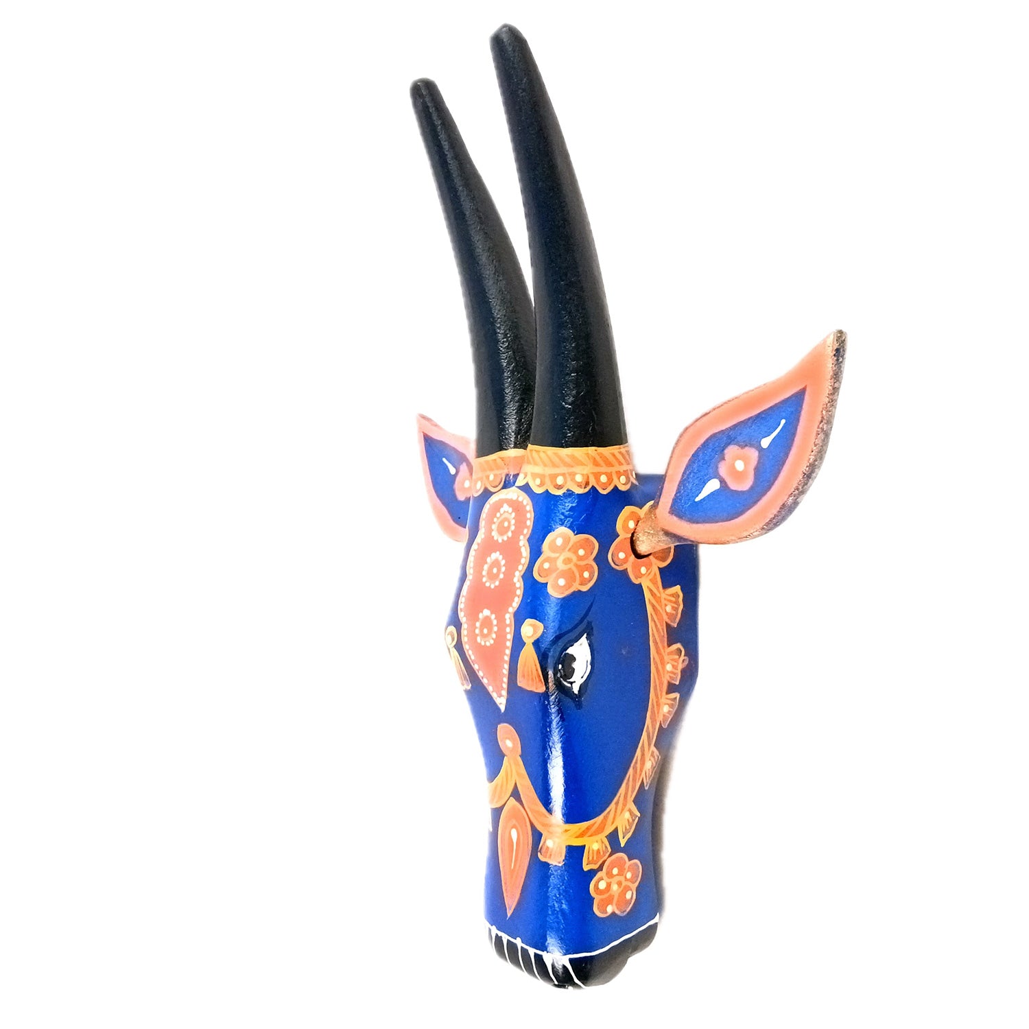 Wooden Cow Head Wall Hanging | Nandi Bull face Wall Decor - For Home, Living Room, Entrance, Puja Room & Gifts - 12 Inch - Apkamart #Size_Medium