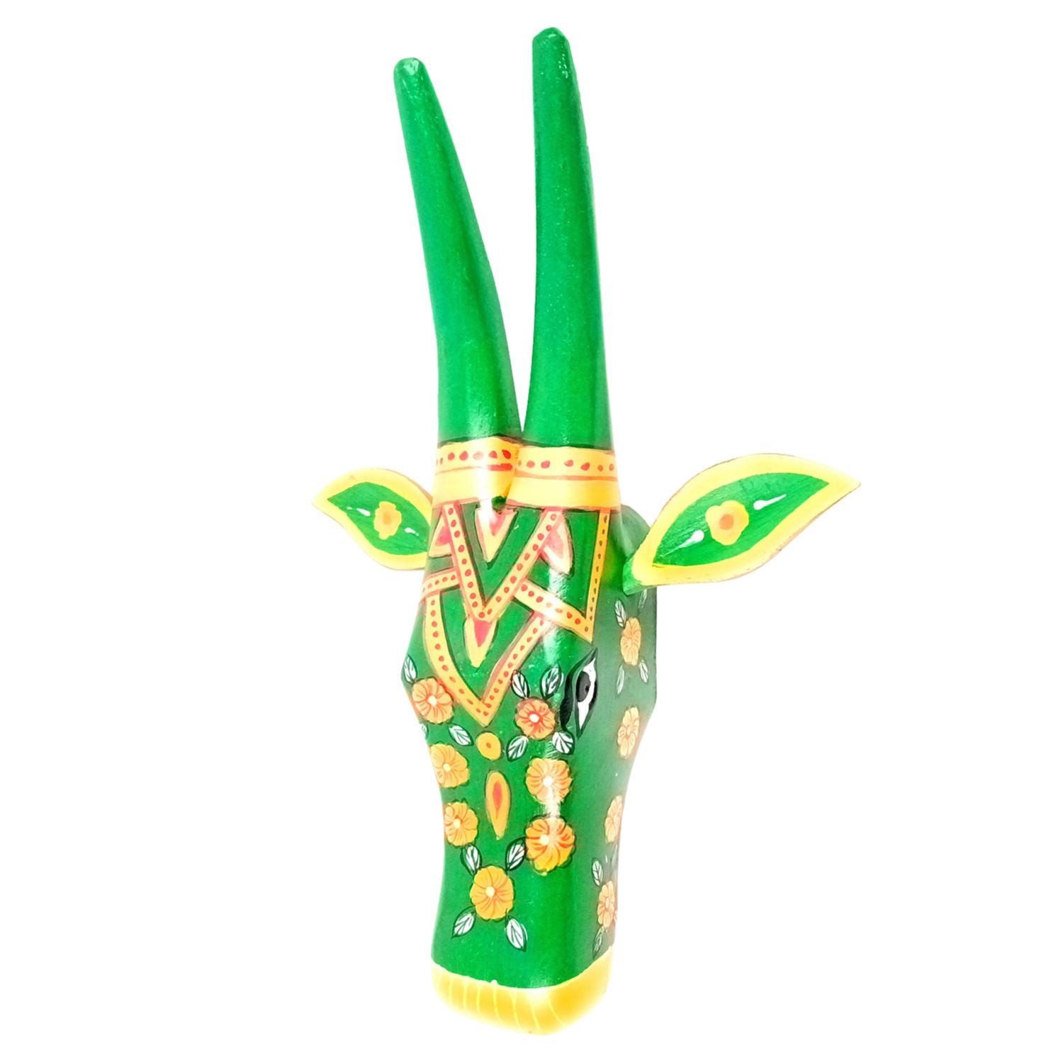 Wooden Cow Head Wall Hanging | Nandi Bull face Wall Decor - For Home, Living Room, Entrance, Puja Room & Gifts - 12 Inch - Apkamart