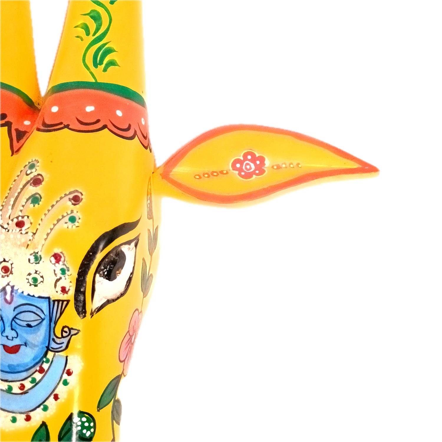 Wooden Cow Head Wall Hanging | Nandi Bull face With Detachable Ears Wall Decor - For Home, Living Room, Entrance, Puja Room & Gifts - 15 Inch - Apkamart #Style_Design 3