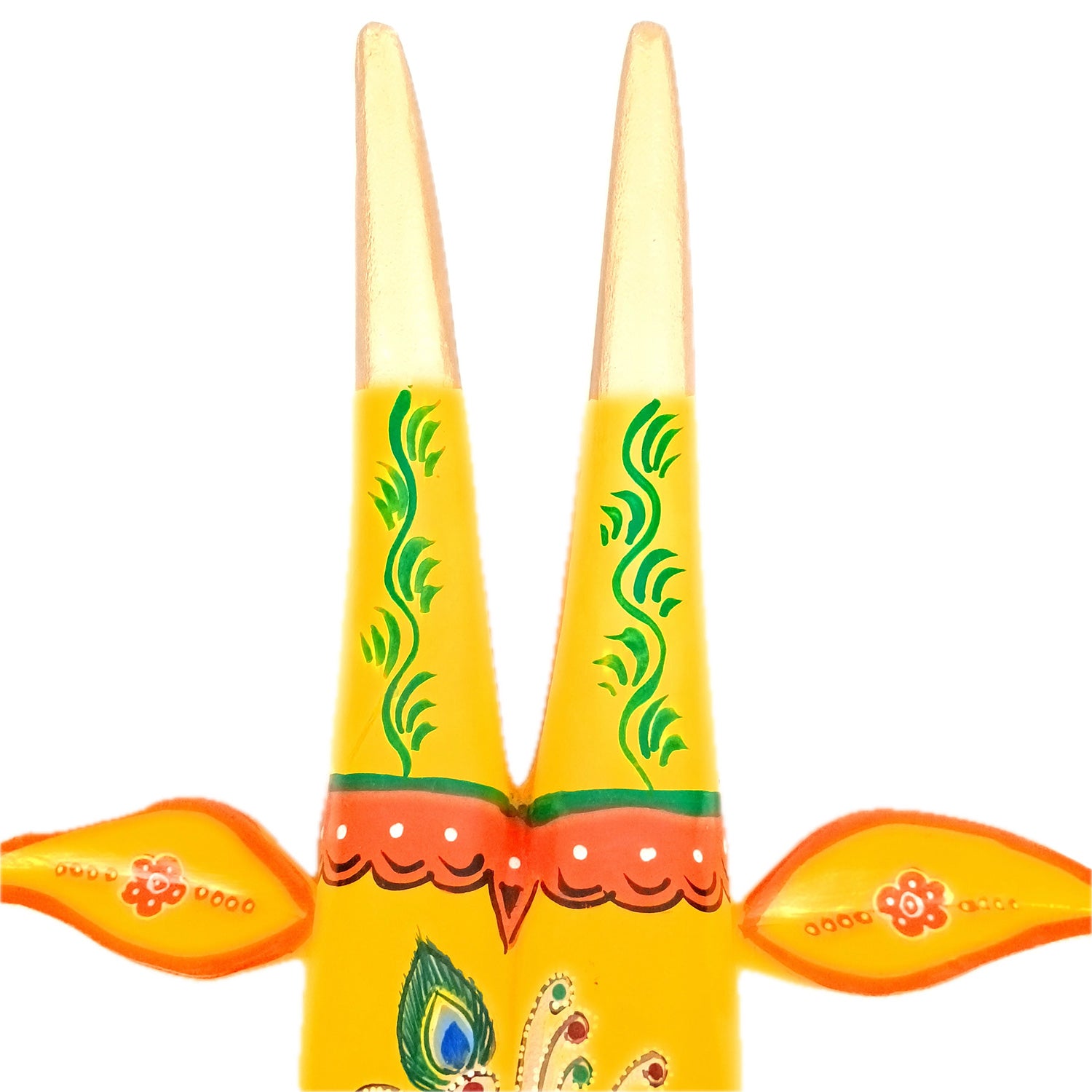 Wooden Cow Head Wall Hanging | Nandi Bull face With Detachable Ears Wall Decor - For Home, Living Room, Entrance, Puja Room & Gifts - 15 Inch - Apkamart #Style_Design 3