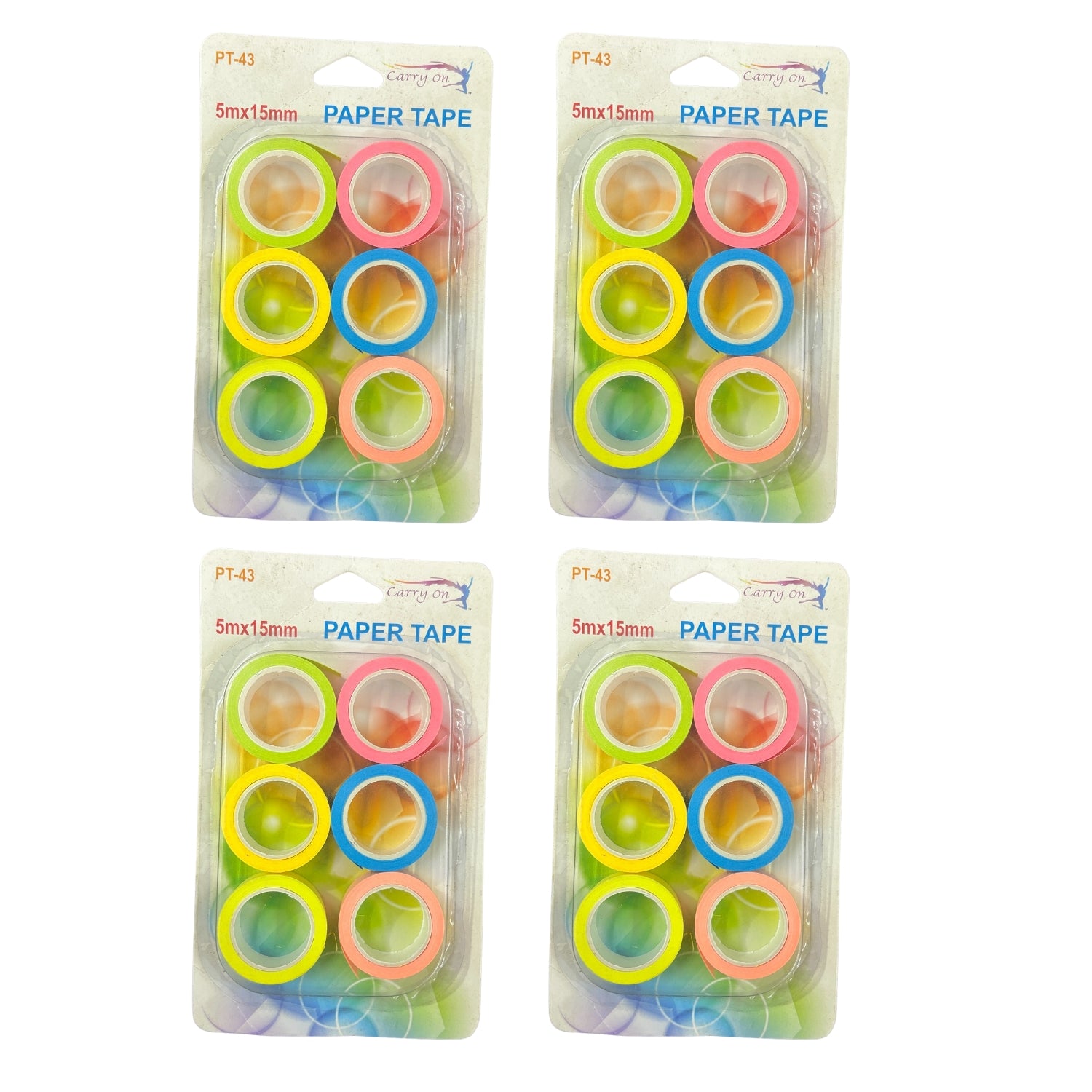 Colorful Craft Tape for Kids DIY Artwork | Designer Decorative Tape for Scrapbooking Journaling School Creations | Creative Tape Rolls for Return Gift Kits - pkamart #Style_Pack Of 4