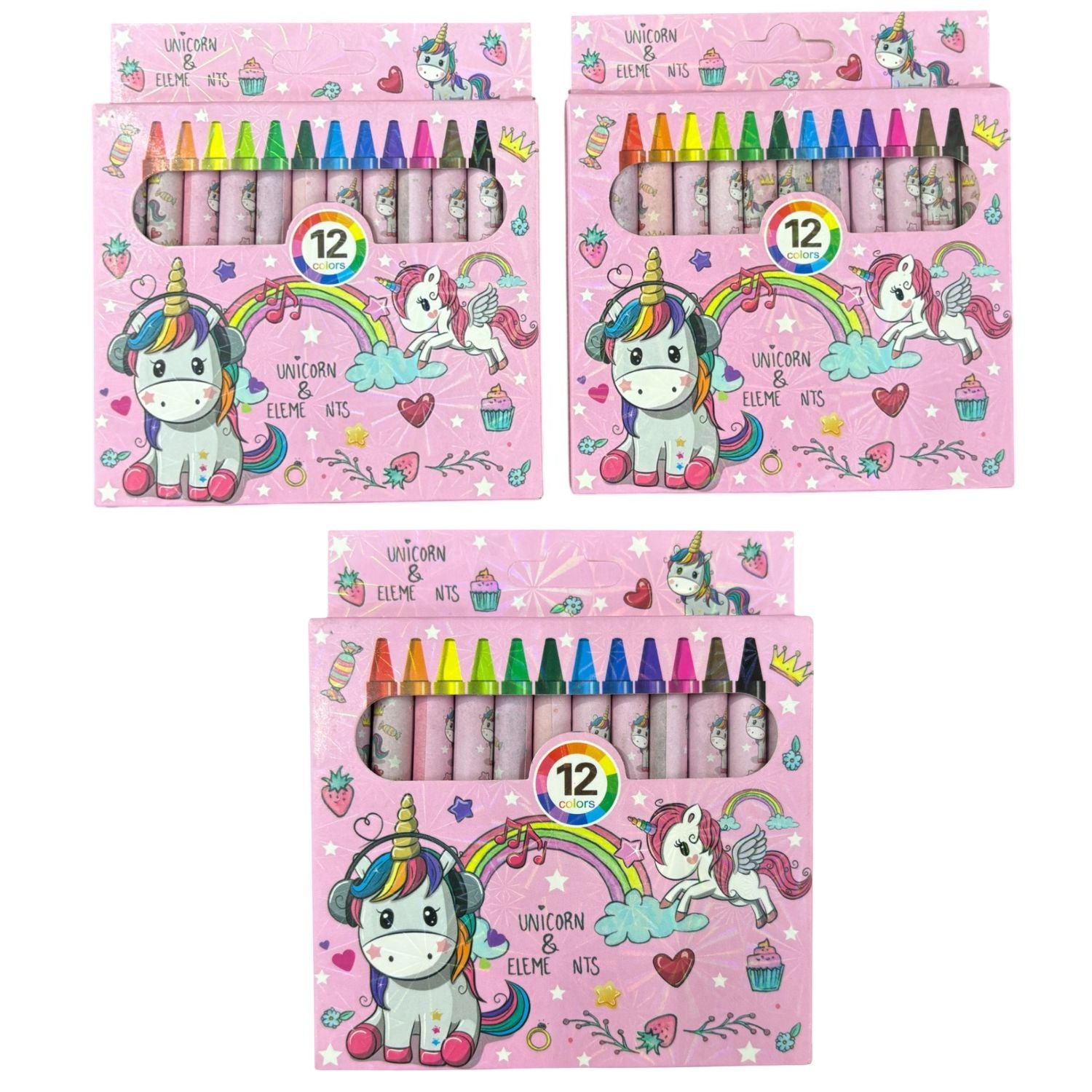 Color Wax Crayons | Non-Toxic Wax Crayons for Kids, Students & Artists | 12 Crayons in Each Pack | Smooth Coloring Crayons for Drawing, Sketching - Apkamart #Style_Pack Of 3