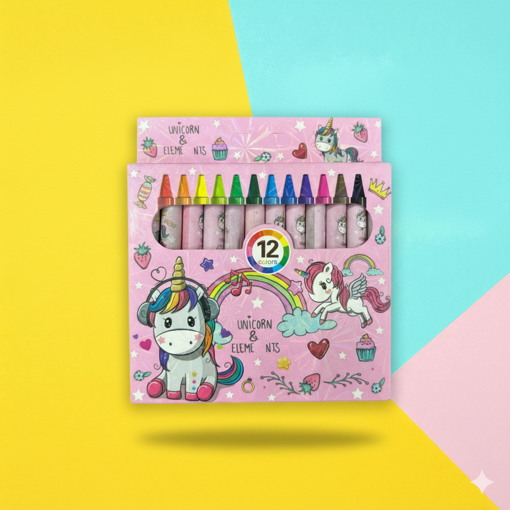 Color Wax Crayons | Non-Toxic Wax Crayons for Kids, Students & Artists | 12 Crayons in Each Pack | Smooth Coloring Crayons for Drawing, Sketching - Apkamart #Style_Pack Of 1