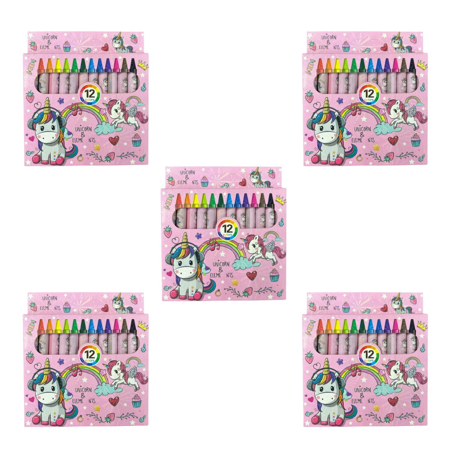 Color Wax Crayons | Non-Toxic Wax Crayons for Kids, Students & Artists | 12 Crayons in Each Pack | Smooth Coloring Crayons for Drawing, Sketching - Apkamart #Style_Pack Of 5