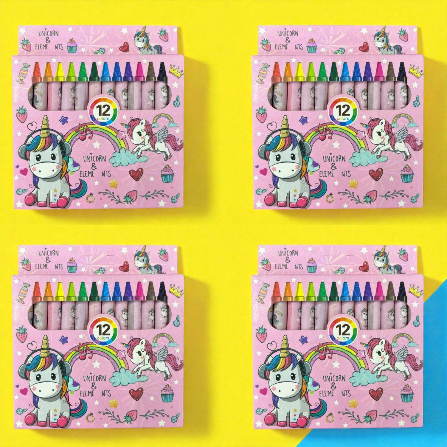 Color Wax Crayons | Non-Toxic Wax Crayons for Kids, Students & Artists | 12 Crayons in Each Pack | Smooth Coloring Crayons for Drawing, Sketching - Apkamart #Style_Pack Of 4