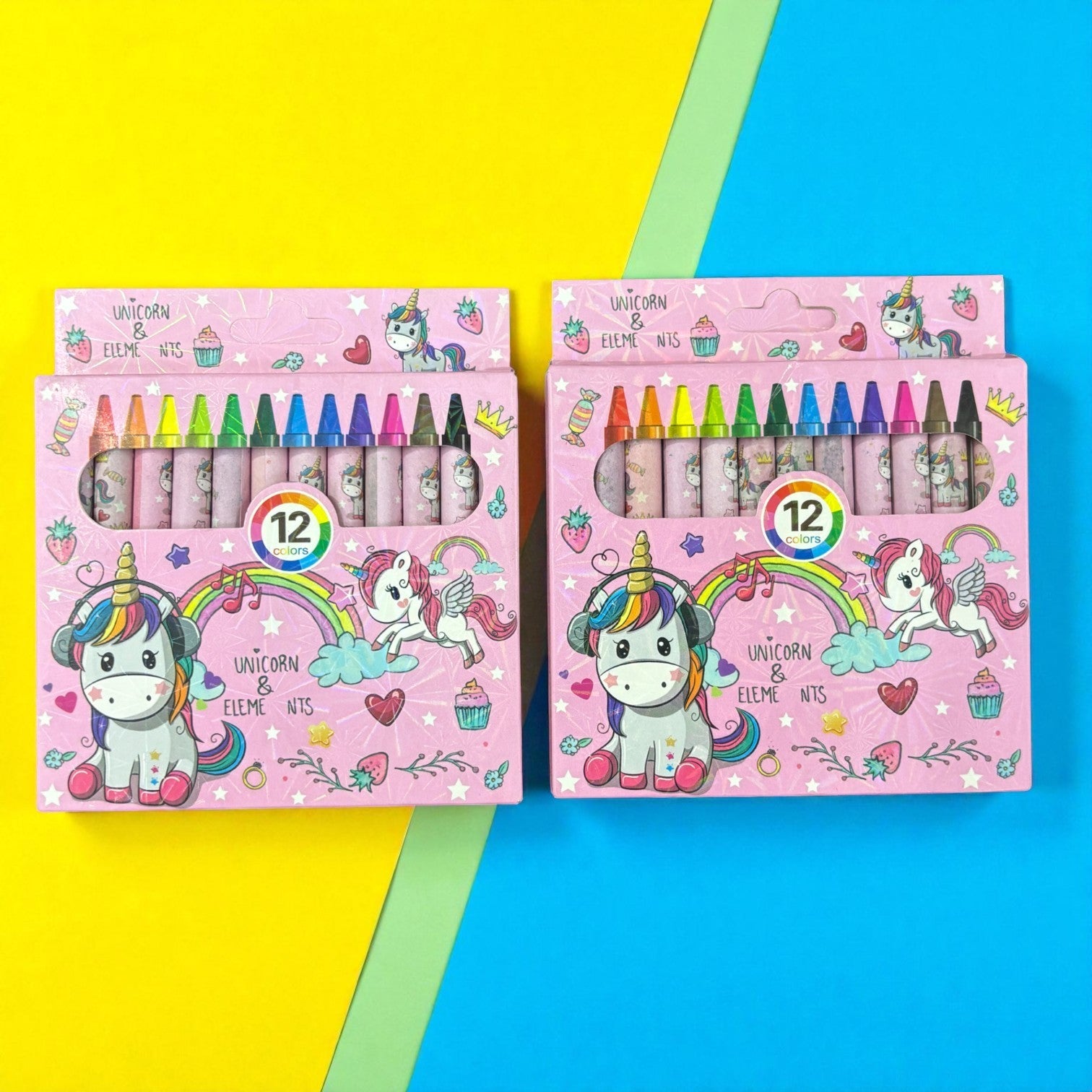 Color Wax Crayons | Non-Toxic Wax Crayons for Kids, Students & Artists | 12 Crayons in Each Pack | Smooth Coloring Crayons for Drawing, Sketching - Apkamart #Style_Pack Of 2