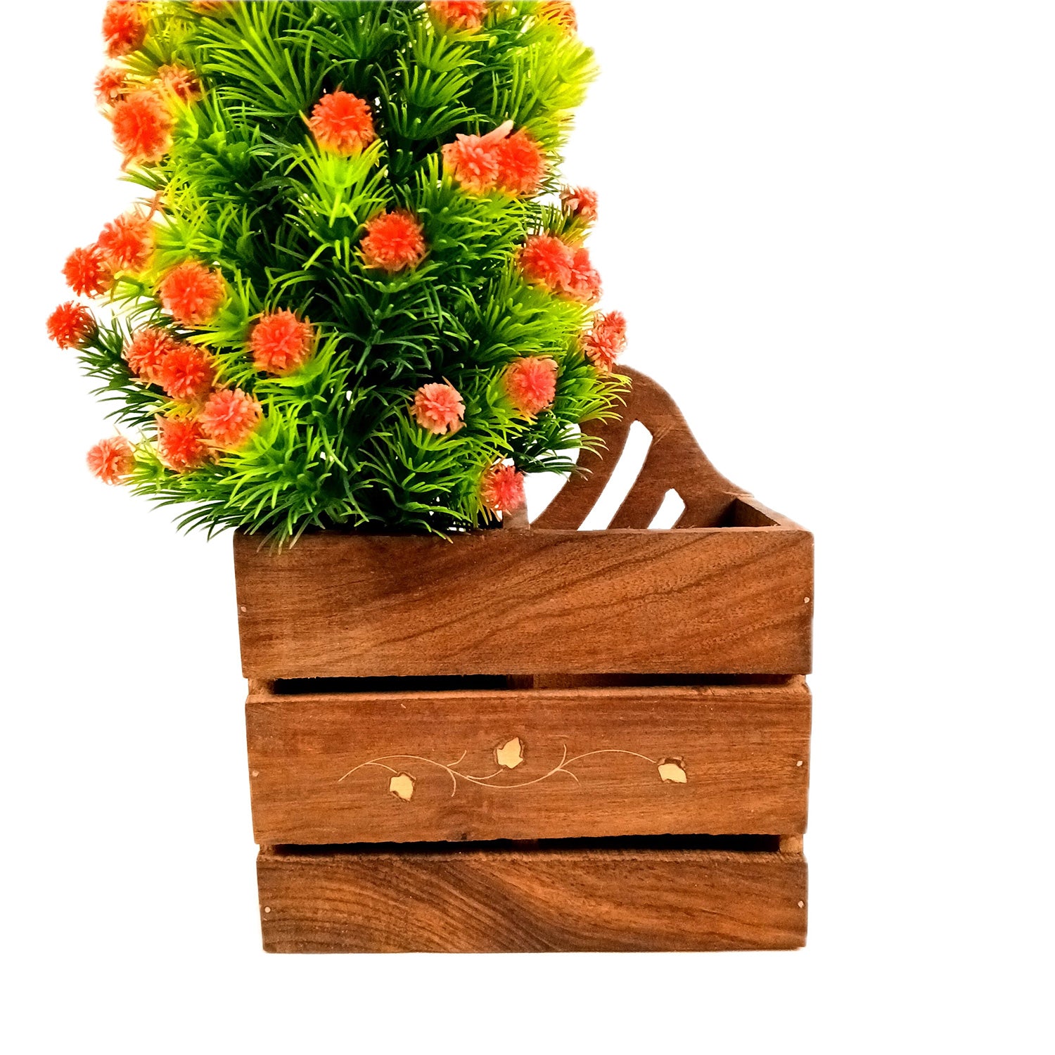 Wooden Cutlery Holder | Spoon Holder With 2 Section| Fork Organizer | Pen Stand - Multipurpose Holders - for Home, Dining Table, Utensil Holder for Kitchen Counter - 8 Inch - Apkamart